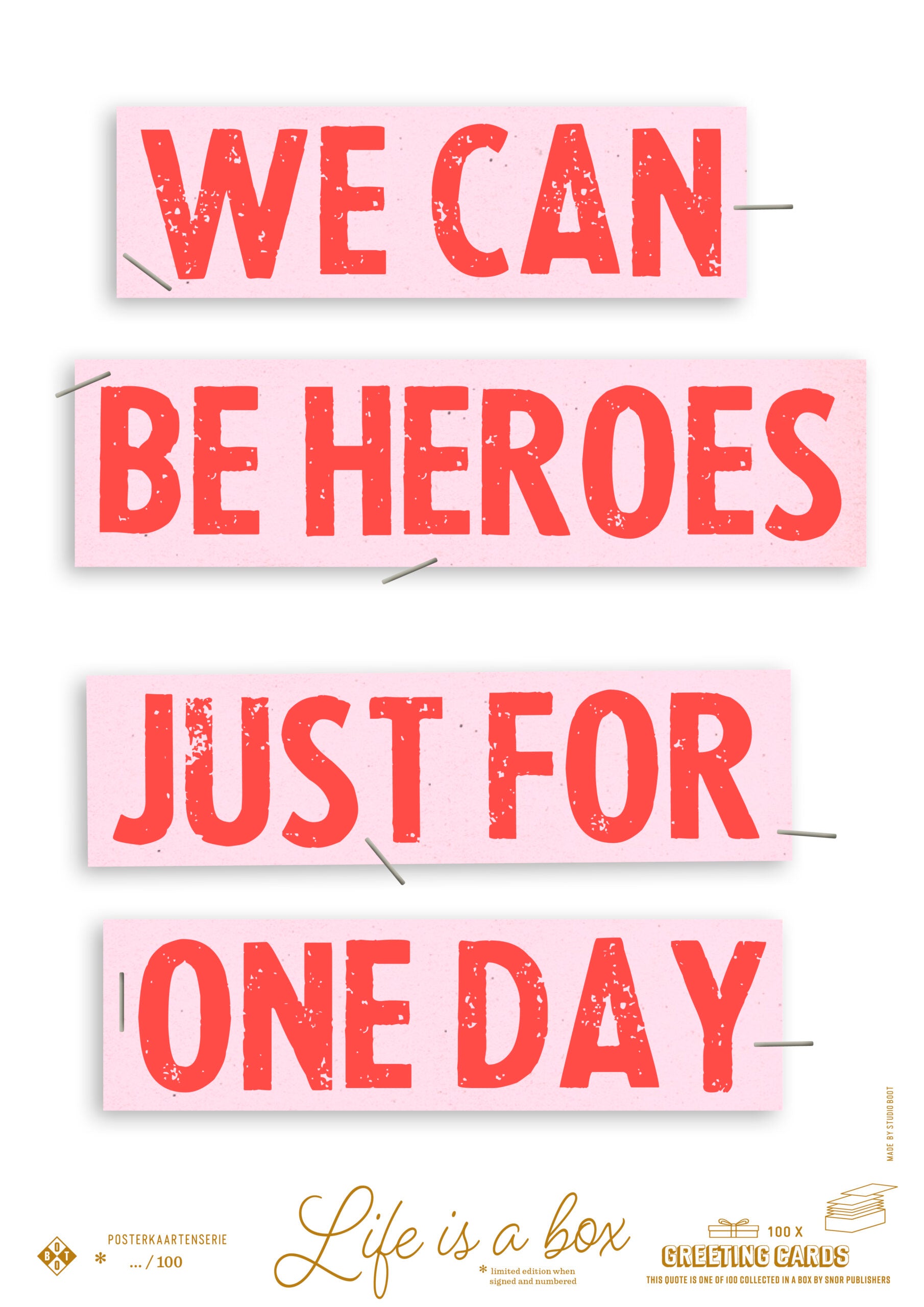 Studio Boot poster We Can Be Heroes, Just for One Day