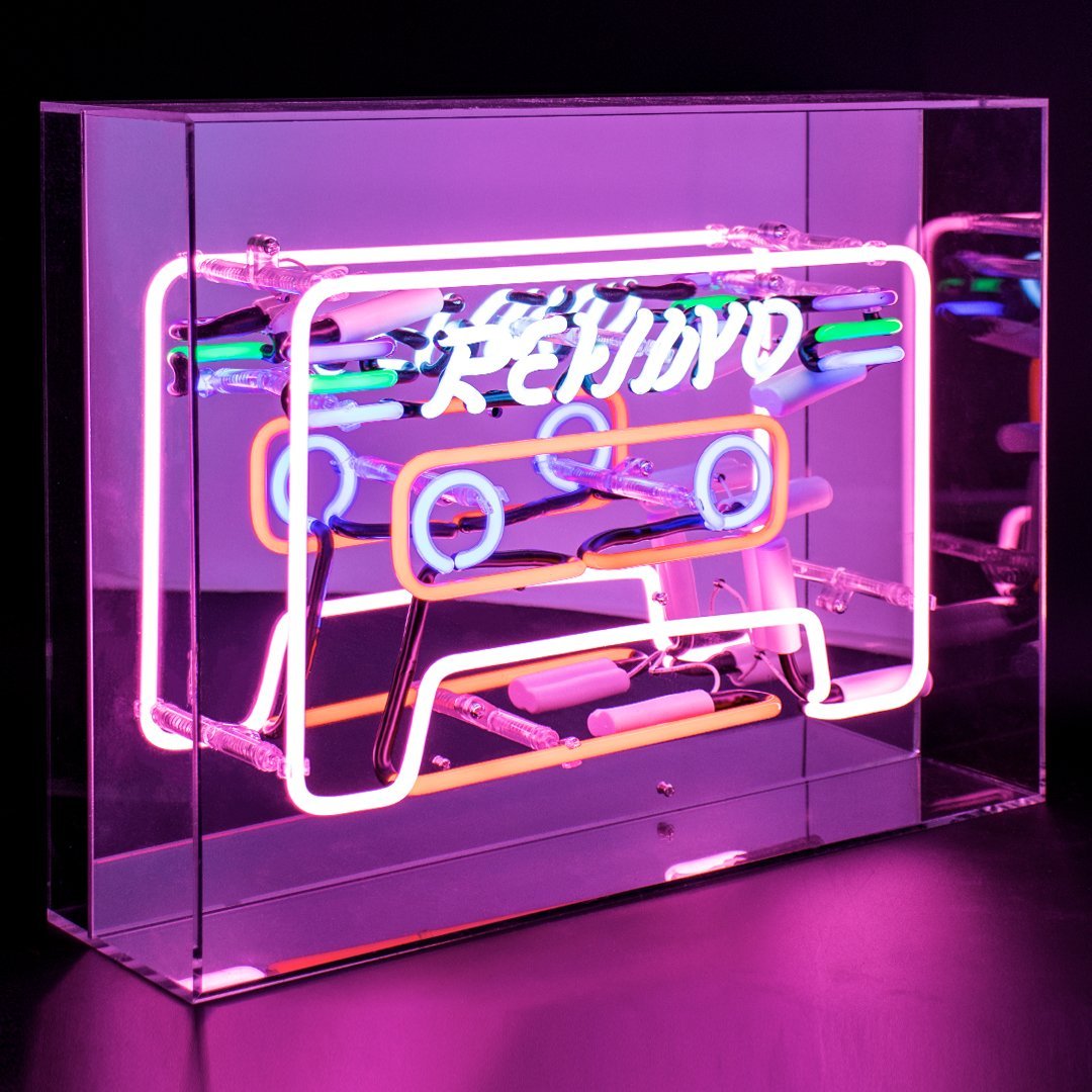 Glazen Neon Sign Cassette - Kavel 84