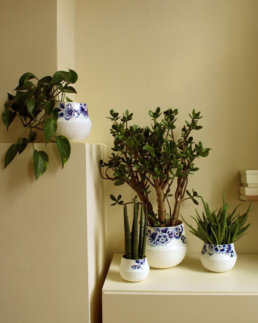 Heinen Delfts Blauw Blauw Bloesem bloempot - Kavel 84