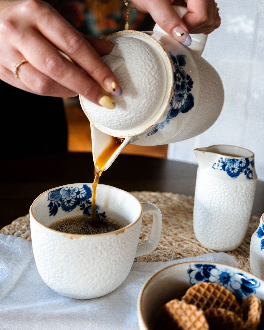 Heinen Delfts Blauw Blauw Bloesem mok met oor - Kavel 84