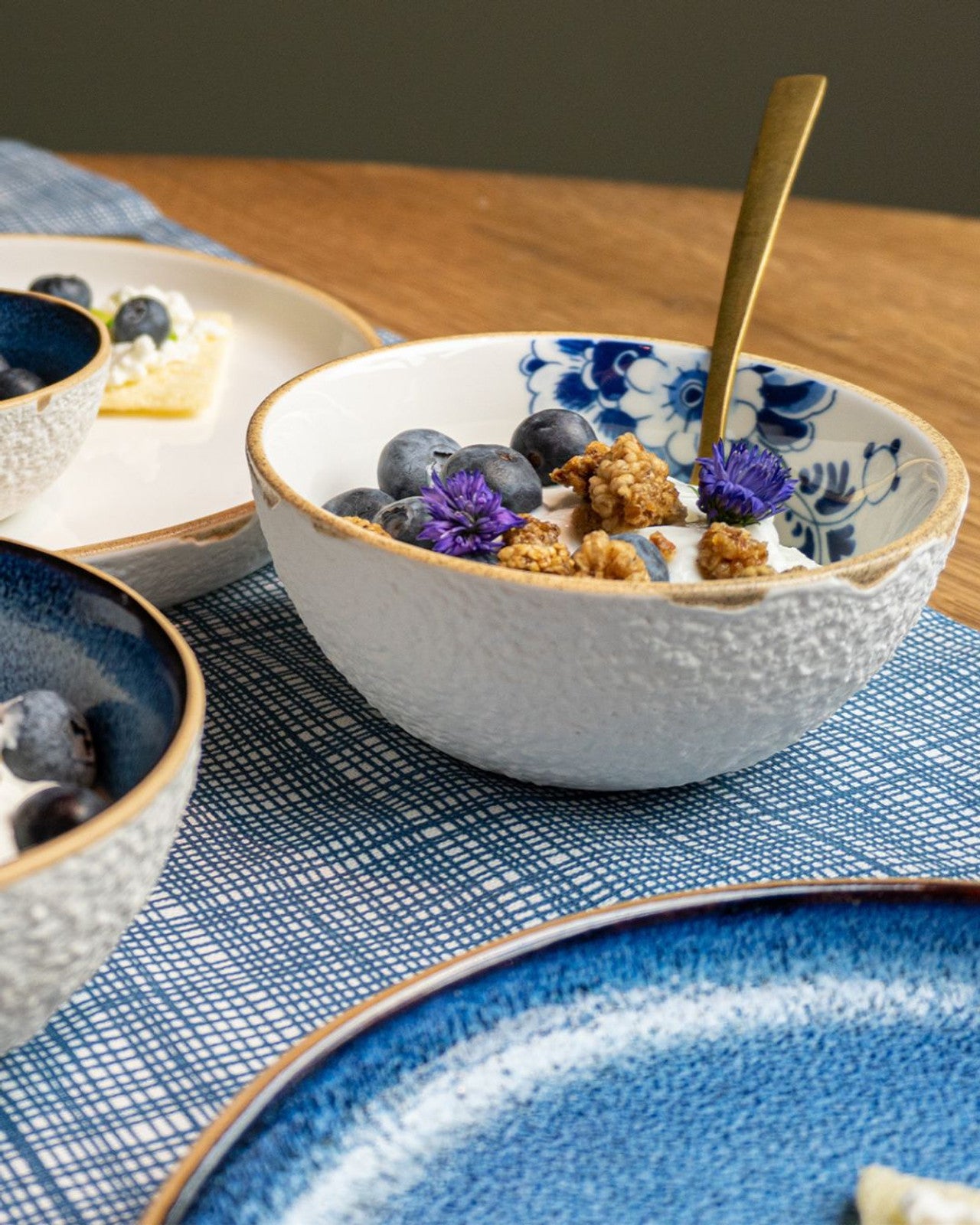 Heinen Delfts Blauw Blauw Bloesem schaal - Kavel 84