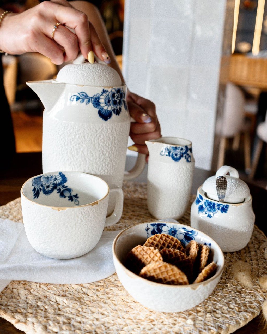 Heinen Delfts Blauw Blauw Bloesem schaal - Kavel 84