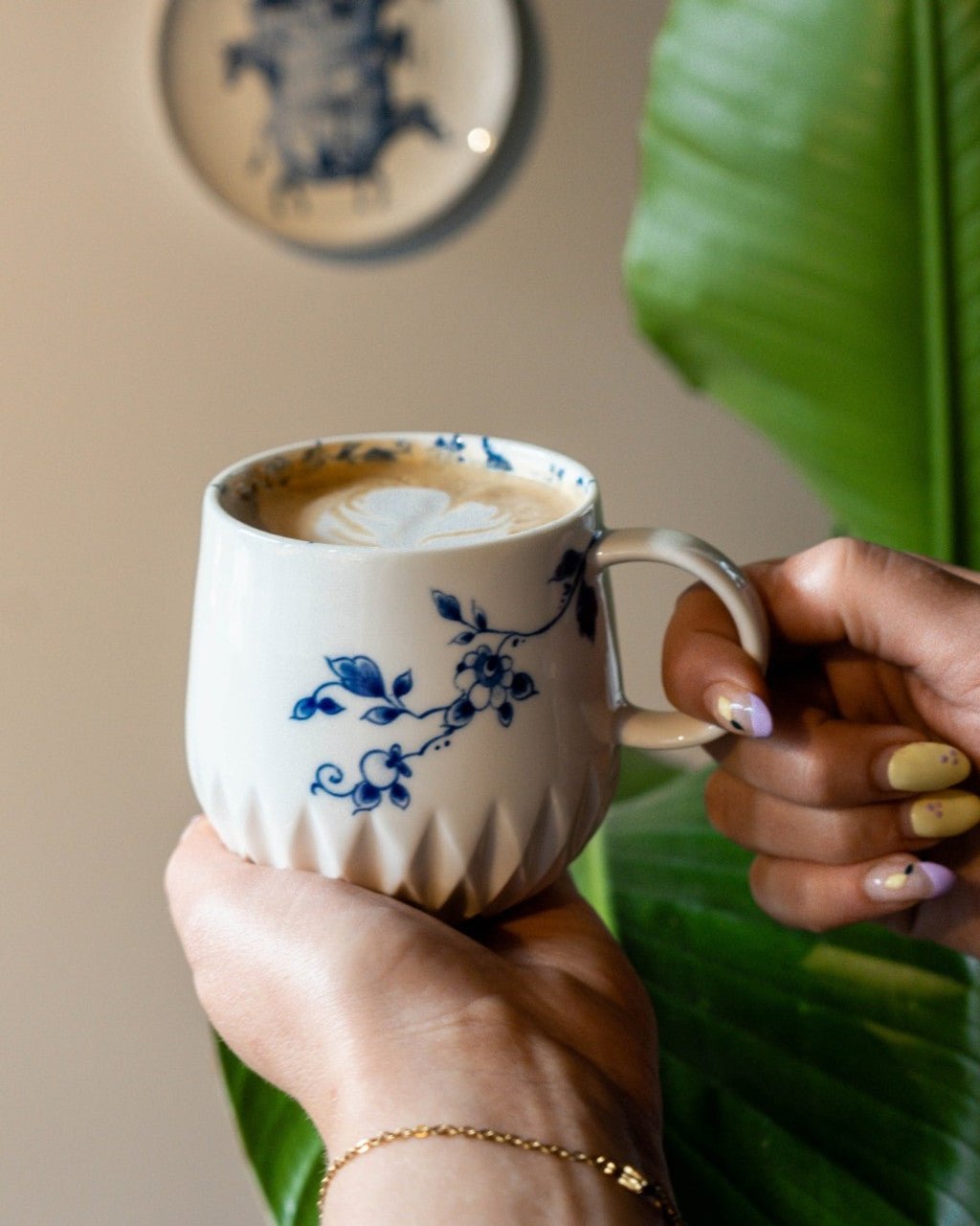 Heinen Delfts Blauw mok Blauw Vouw - Kavel 84