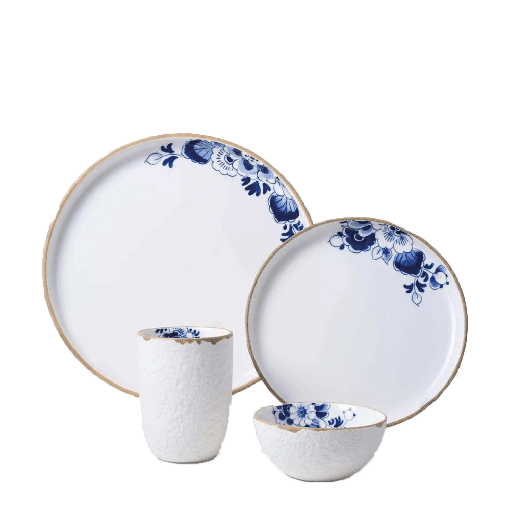 Heinen Delfts Blauw Blauw Bloesem serviesset 4 - delig - Kavel 84