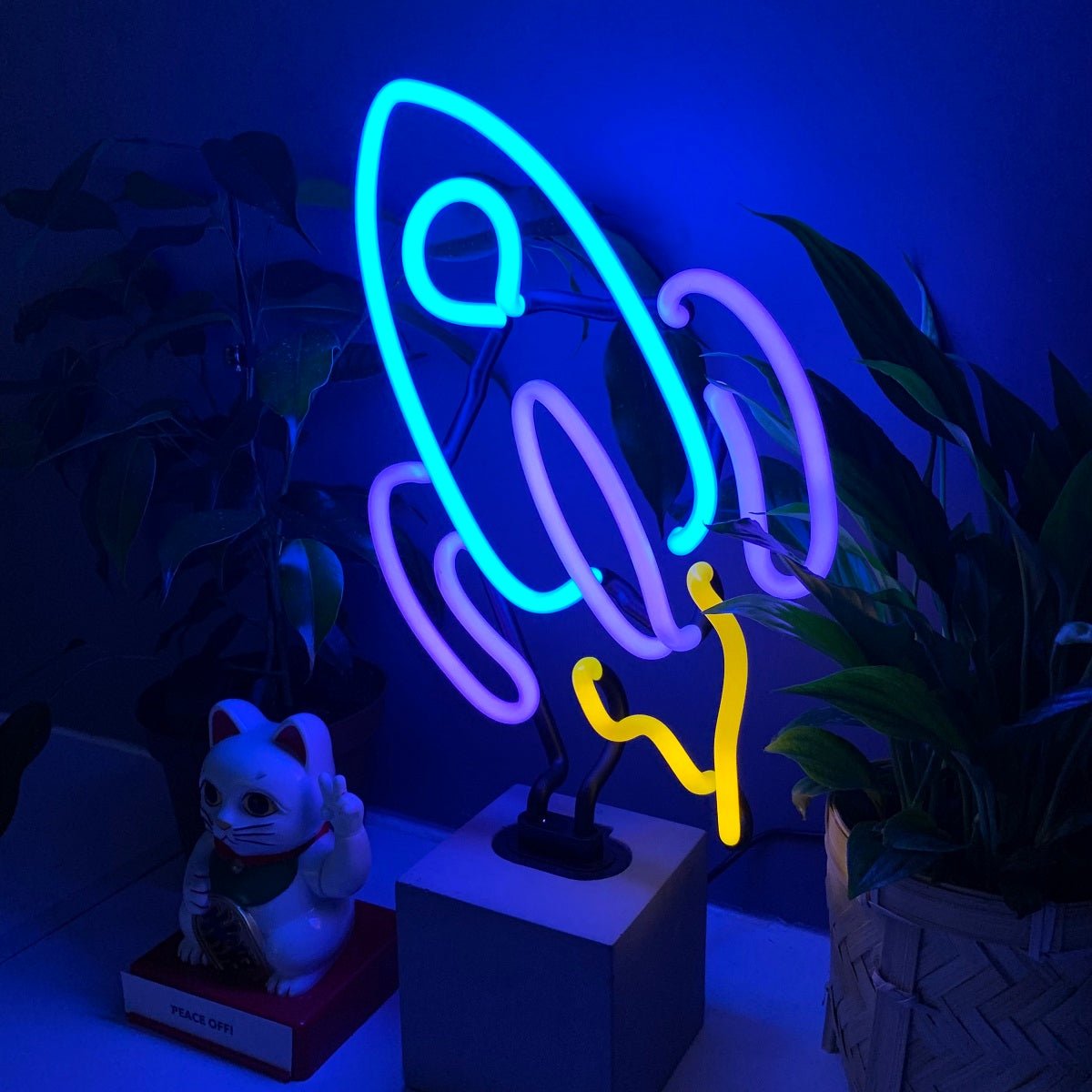 Glazen Neon Sign Rocket - Kavel 84