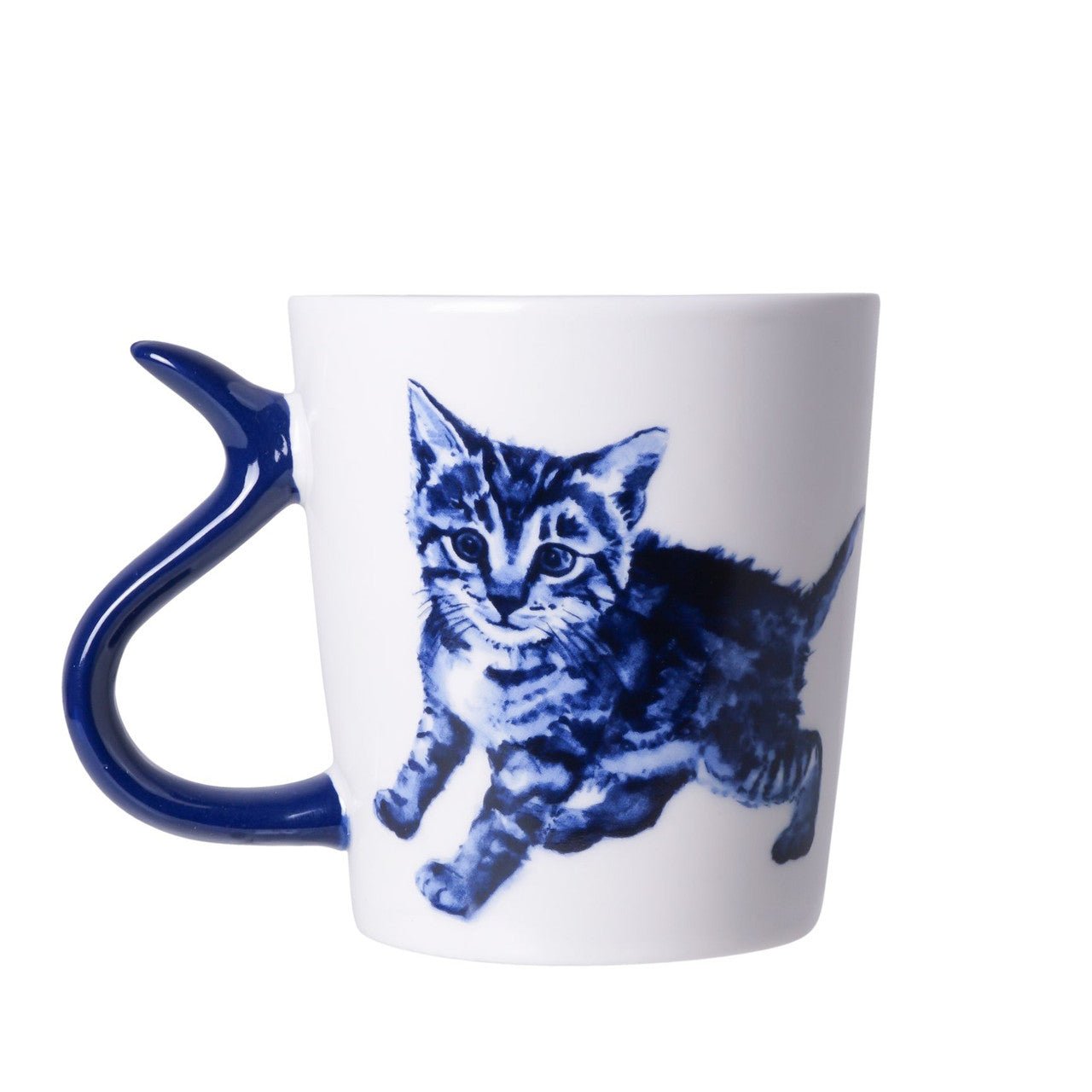 Heinen Delfts Blauw Mok Kattenstaart - Speels - Kavel 84