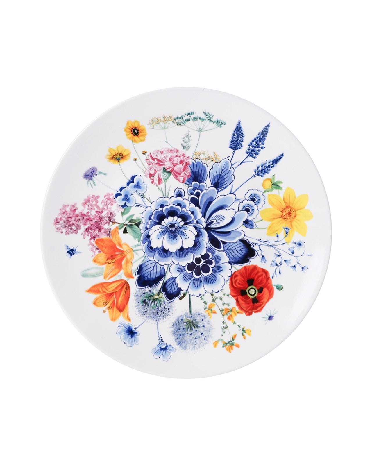 Heinen Delfts Blauw wandbord Wildbloemen - Kavel 84