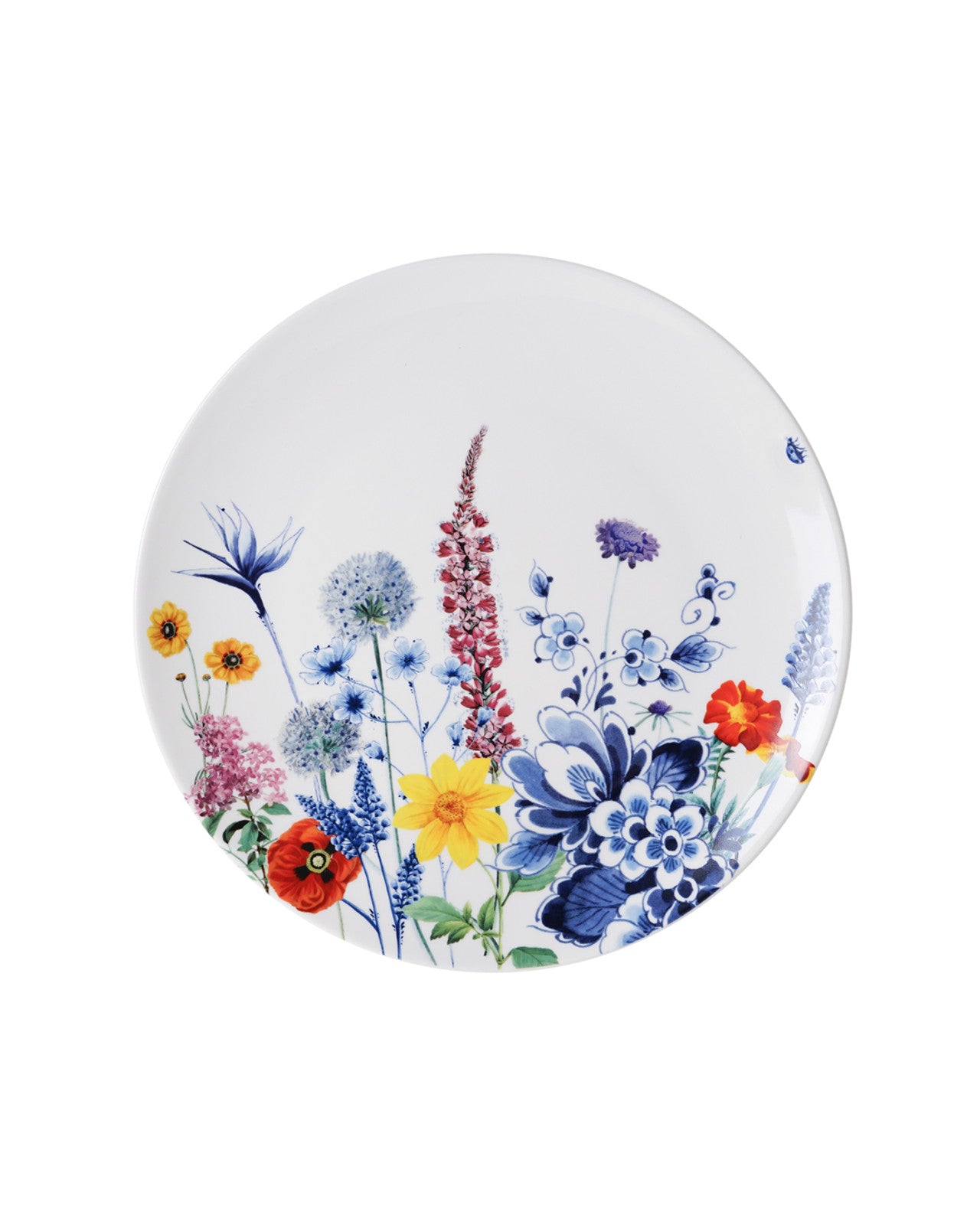 Heinen Delfts Blauw wandbord Wildbloemen - Kavel 84