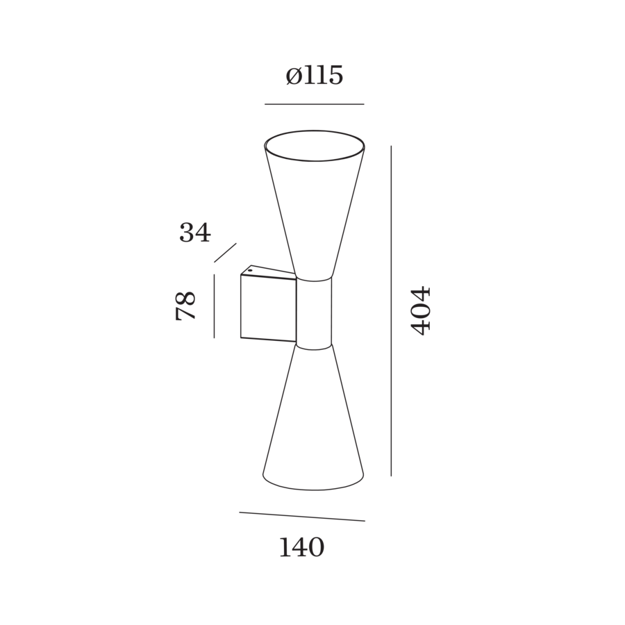Wever & Ducré ODREY wandlamp