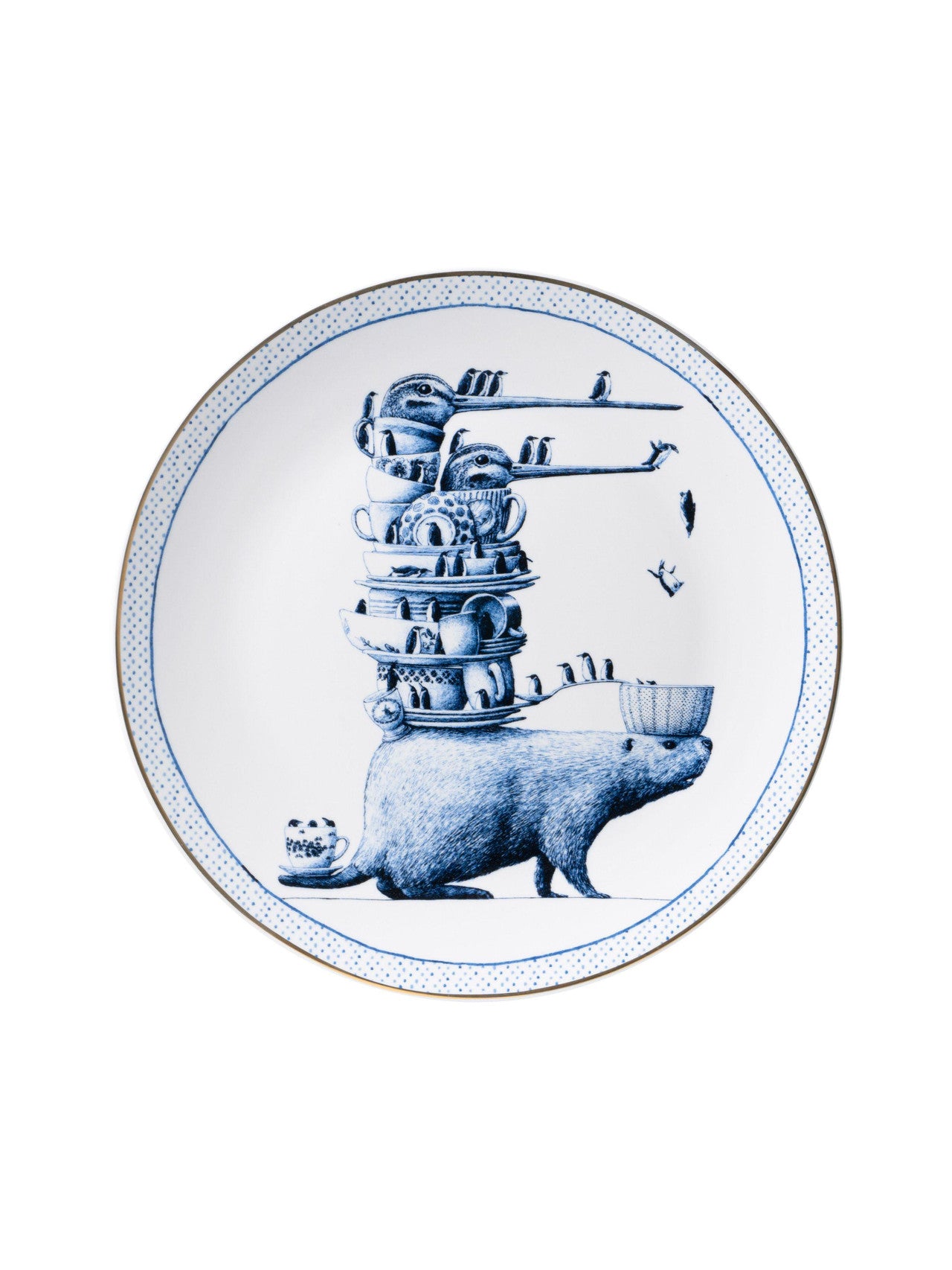 Heinen Delfts Blauw wandbord Redmer Hoekstra - Bever - Kavel 84