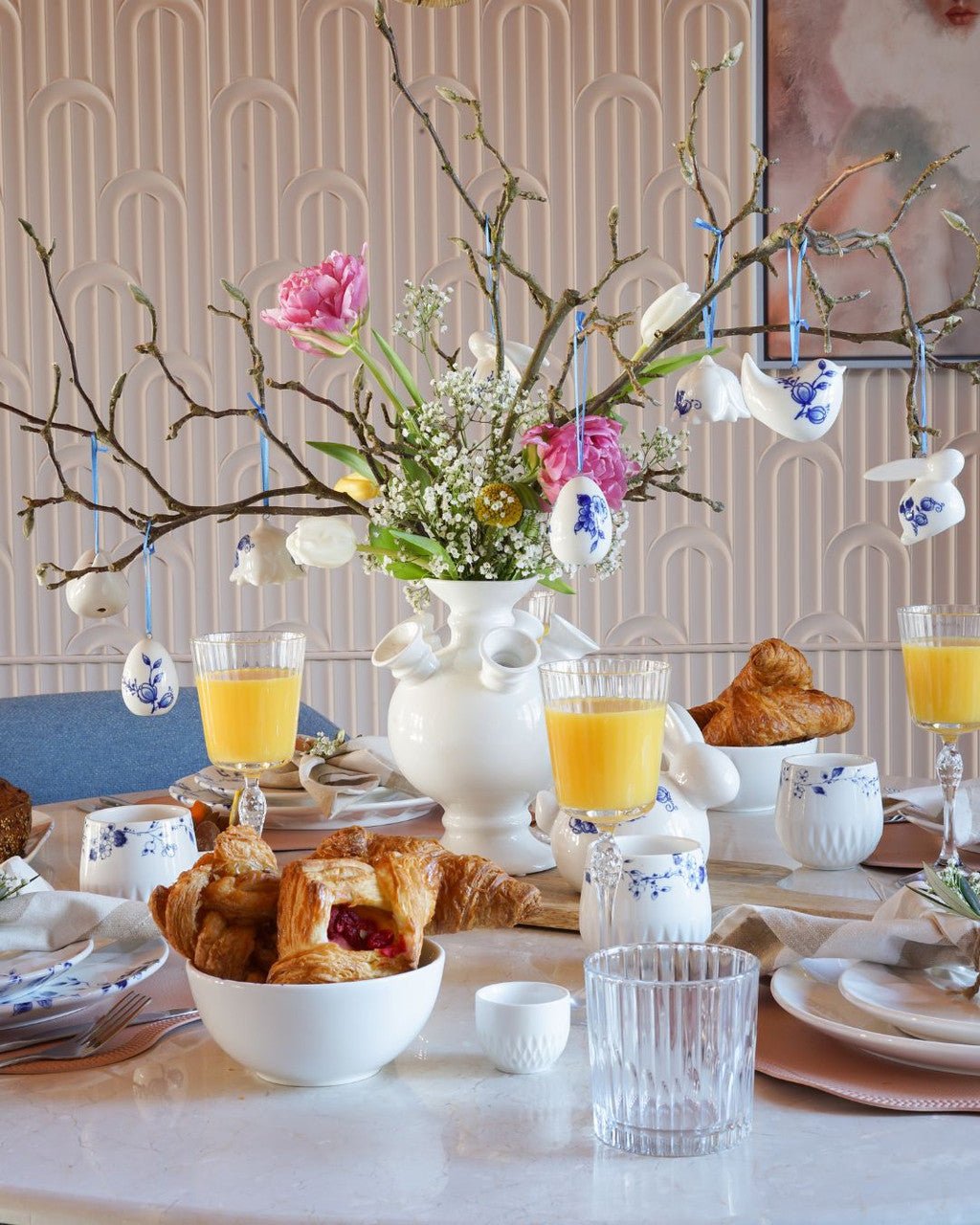 Heinen Delfts Blauw Paashangers - Kavel 84