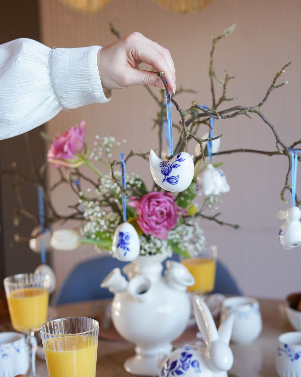 Heinen Delfts Blauw Paashangers - Kavel 84