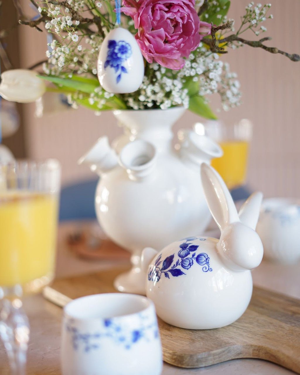 Heinen Delfts Blauw decoratiebeeld Haas - Kavel 84