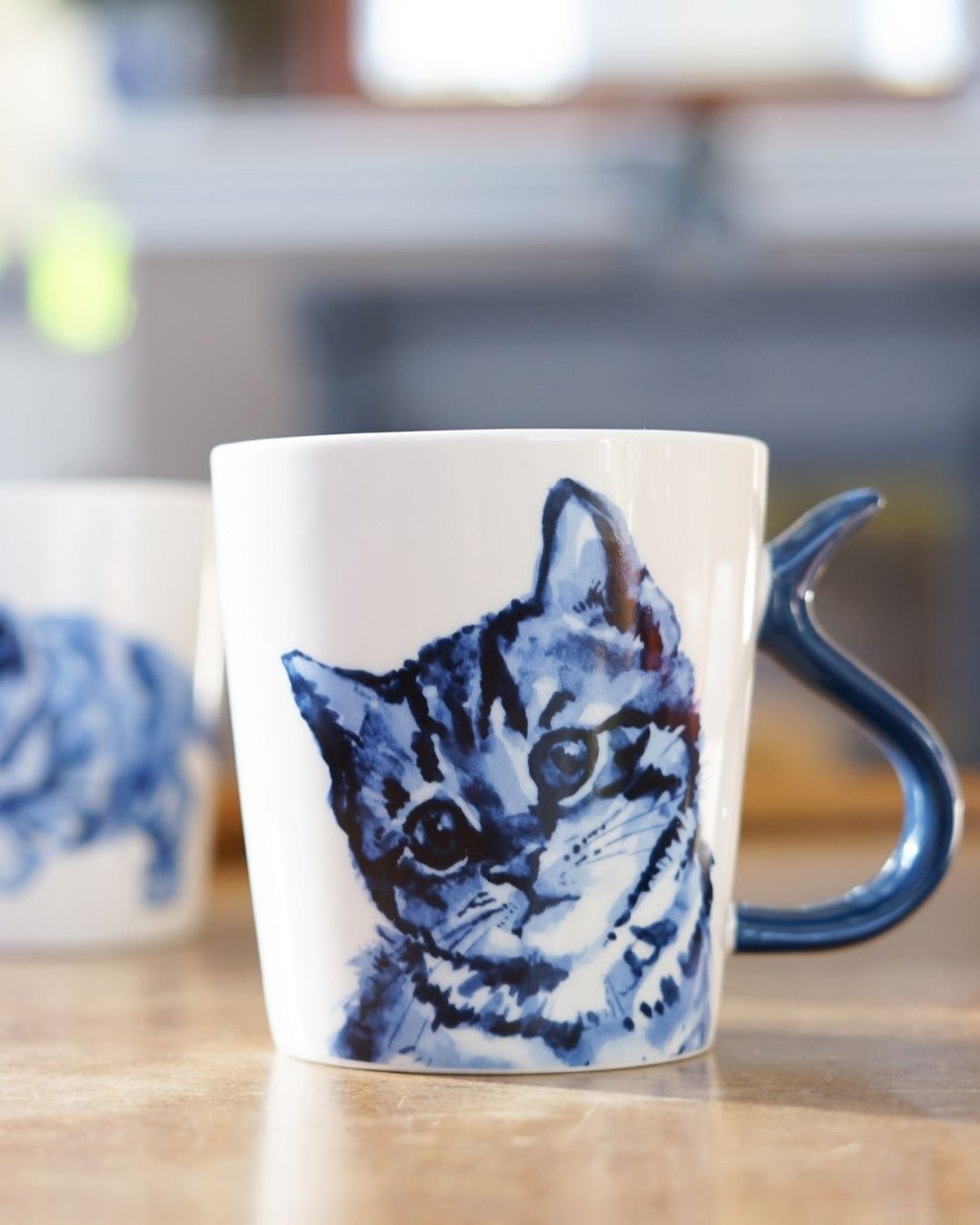 Heinen Delfts Blauw Mok Kattenstaart - Vriendelijk - Kavel 84