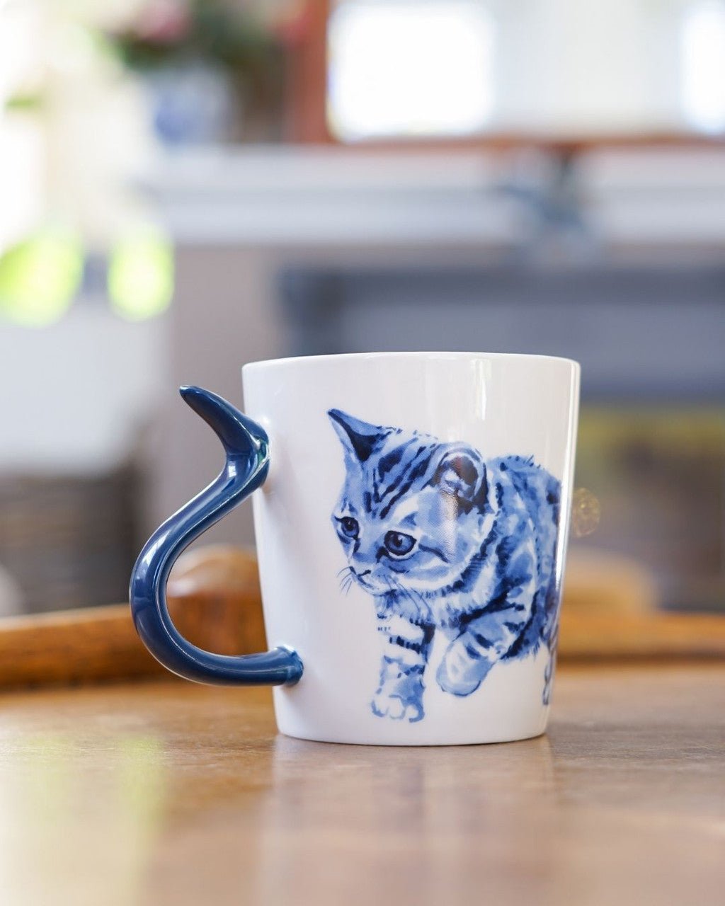 Heinen Delfts Blauw Mok Kattenstaart - Ontdekken - Kavel 84