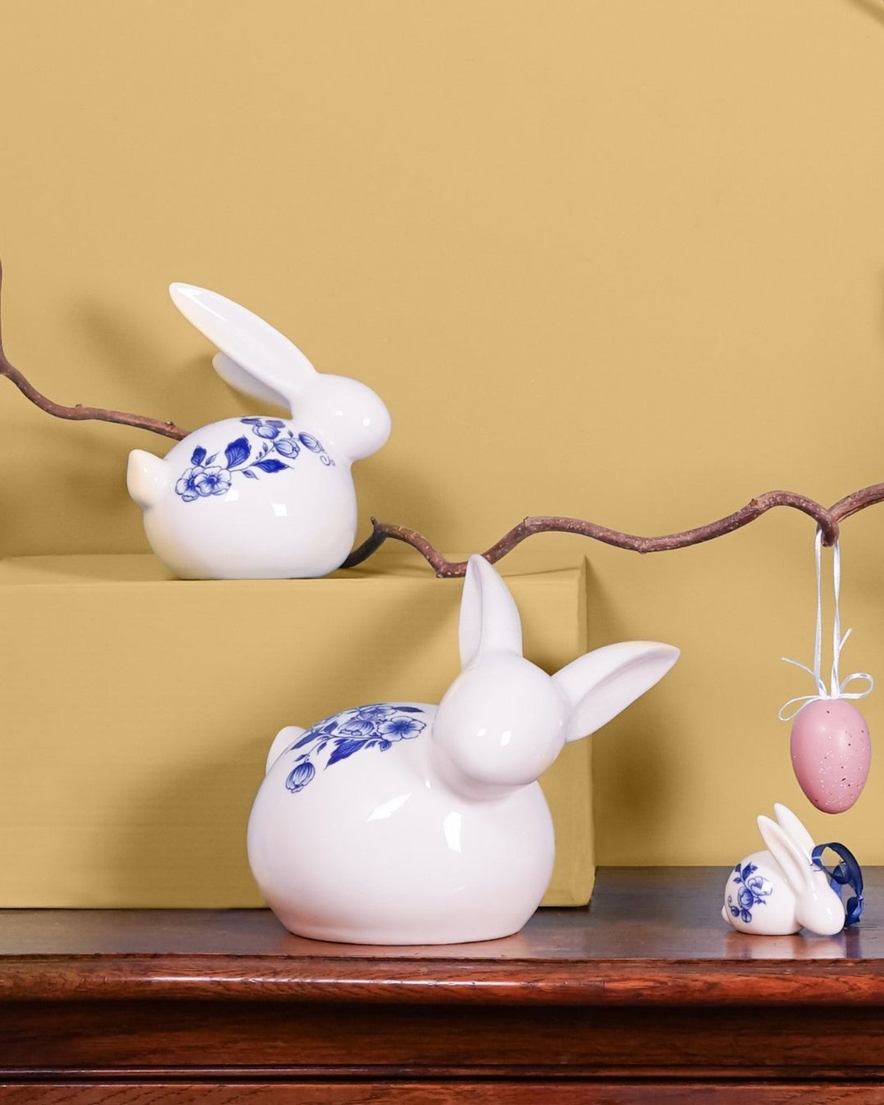 Heinen Delfts Blauw decoratiebeeld Haas - Kavel 84