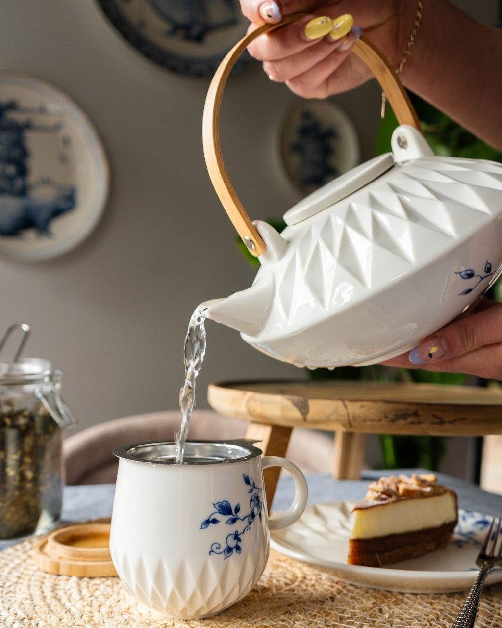 Heinen Delfts Blauw mok Blauw Vouw - Kavel 84