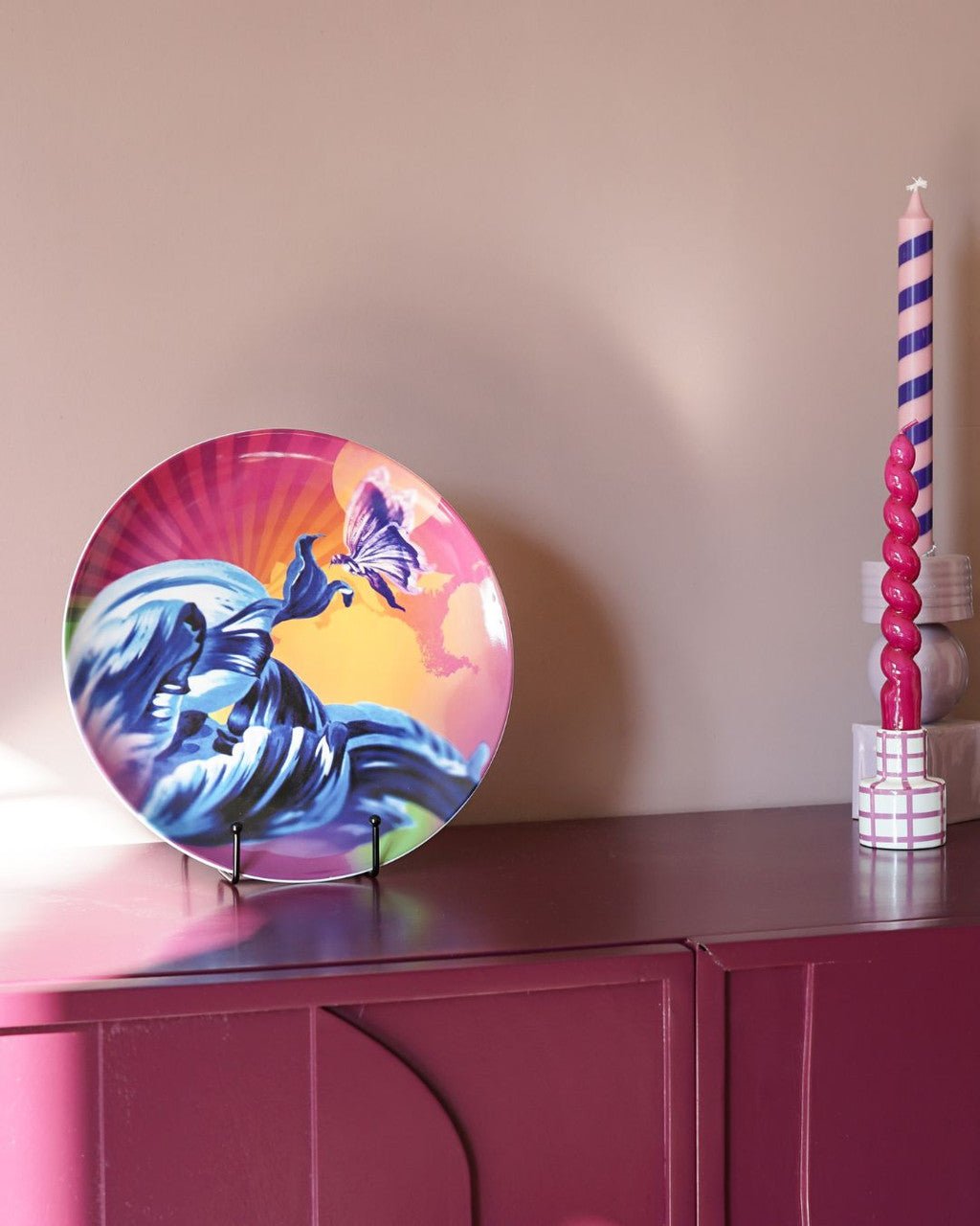 Heinen Delfts Blauw wandbord Color Pop - Tulp - Kavel 84