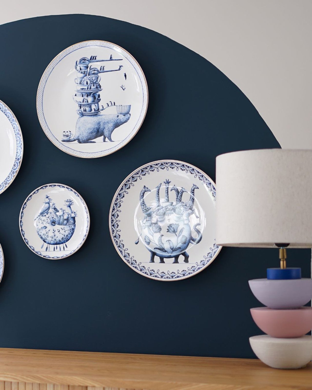 Heinen Delfts Blauw wandbord Redmer Hoekstra - Bever - Kavel 84