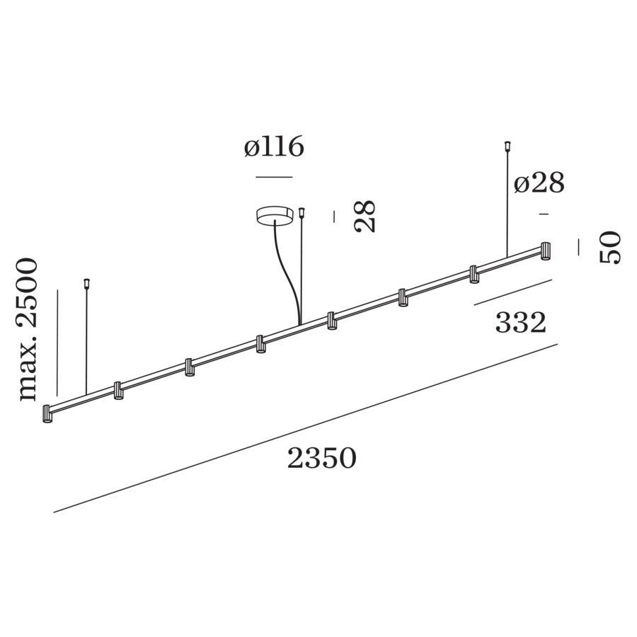 Wever & Ducré TRACE Chandelier hanglamp