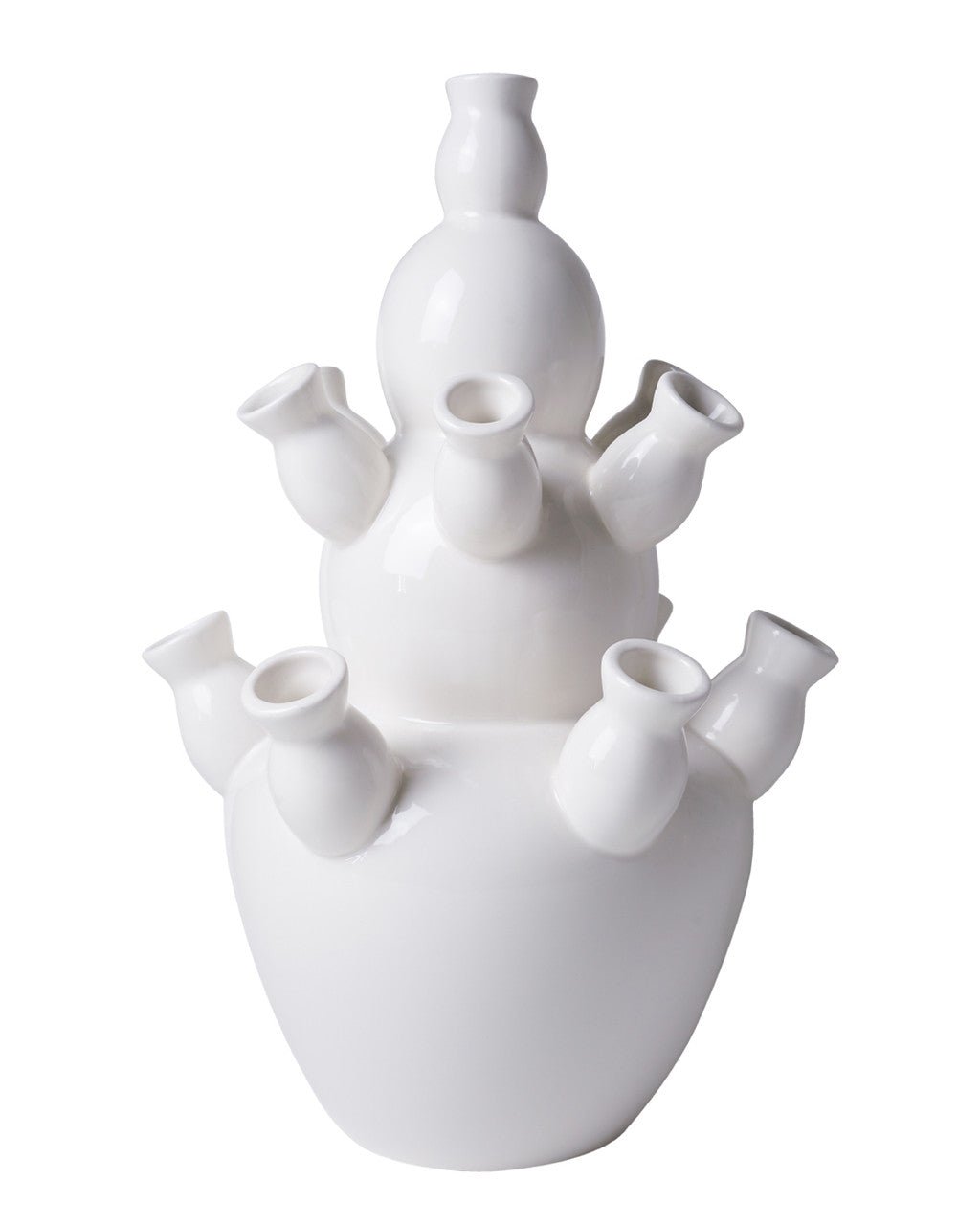 Heinen Delfts Blauw Tulpenvaas 3 - laagse knobbelvaas - Kavel 84