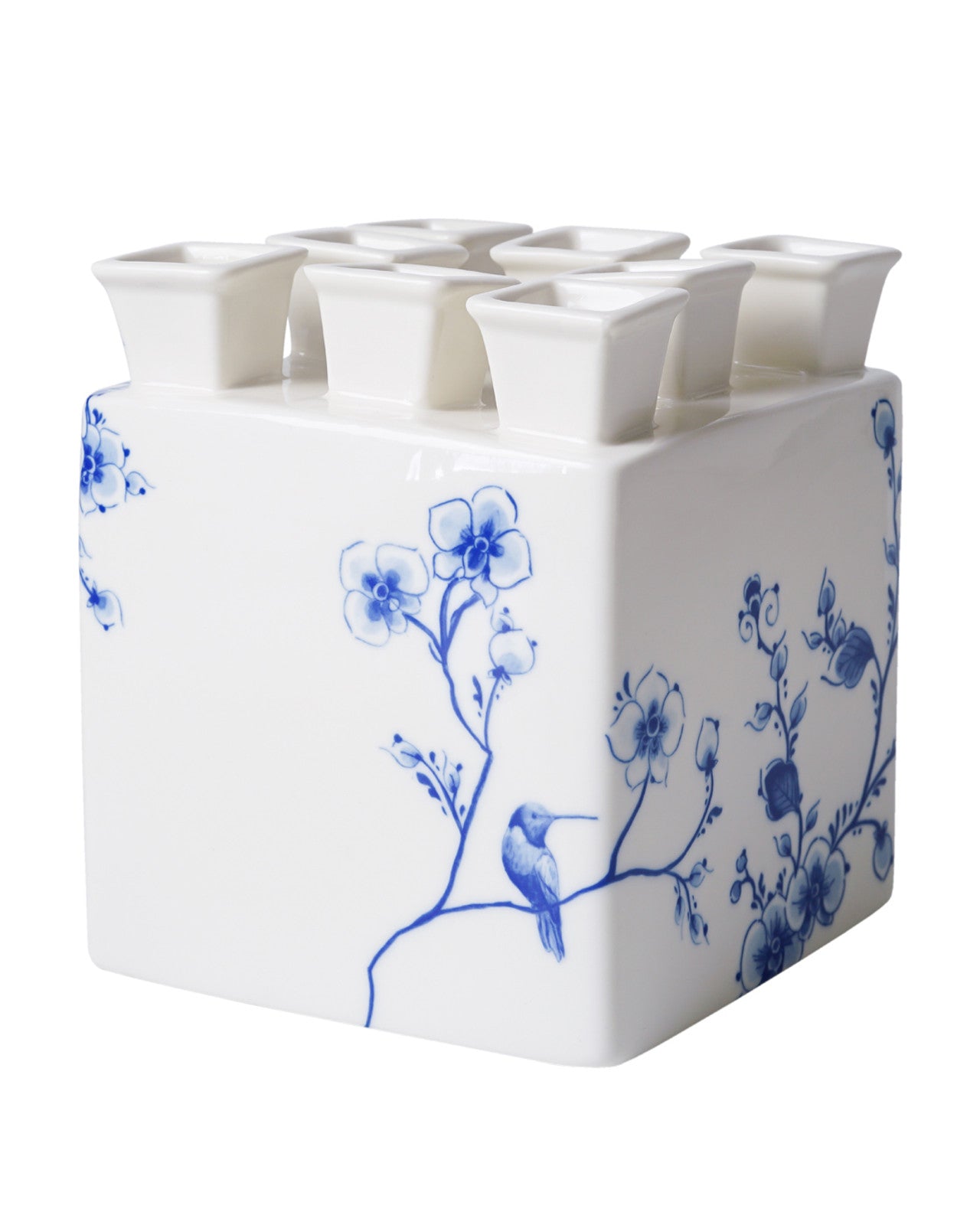 Heinen Delfts Blauw Tulpenvaas vierkant - Kavel 84