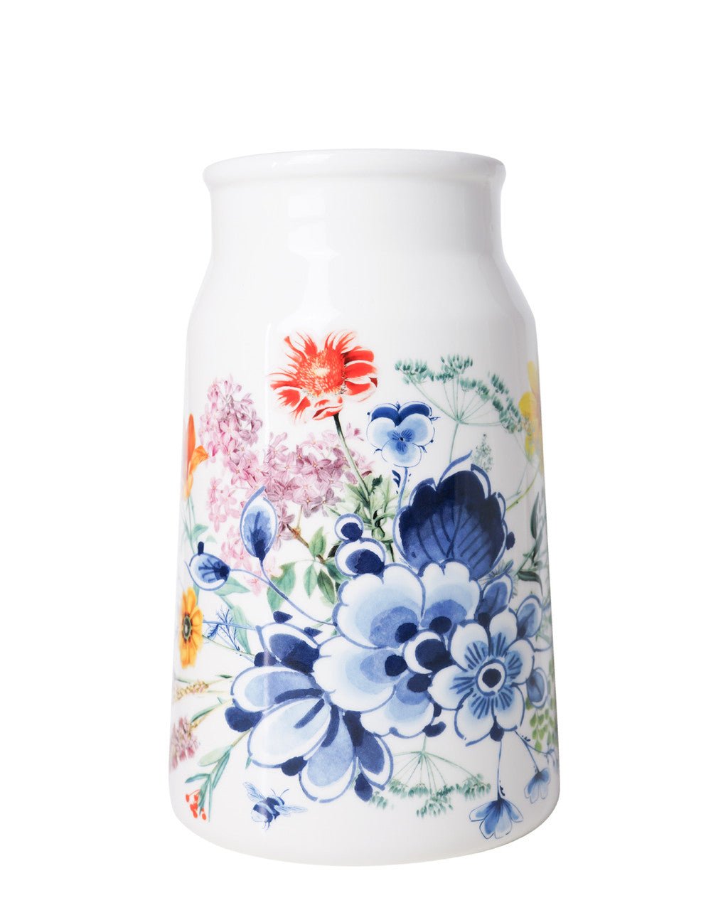 Heinen Delfts Blauw Melkbus Vaas Wildbloemen - Kavel 84