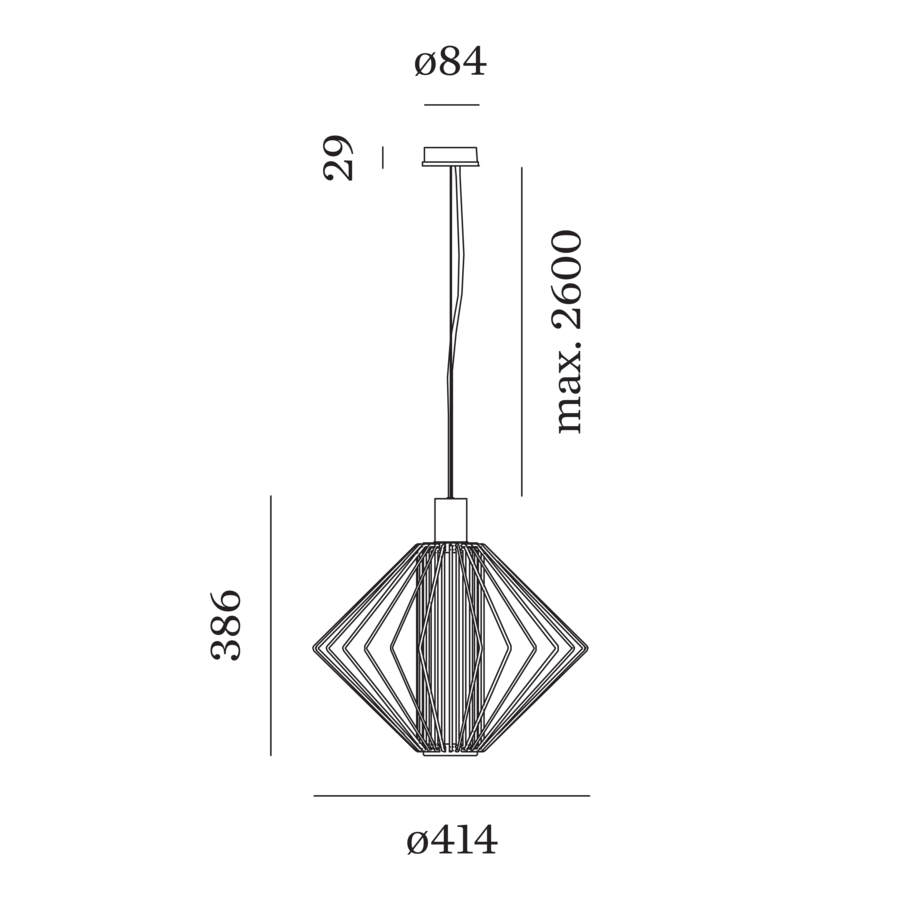 Wever & Ducré WIRO Diamond hanglamp - Kavel 84
