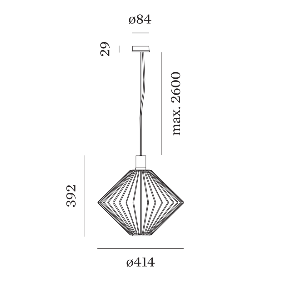 Wever & Ducré WIRO Diamond hanglamp - Kavel 84