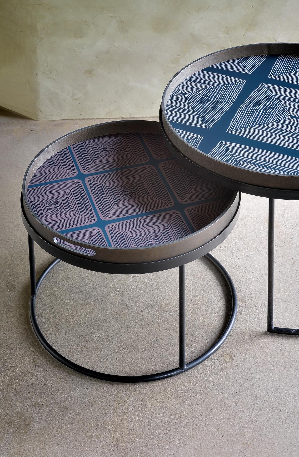 ethnicraft dienblad salontafelset rond