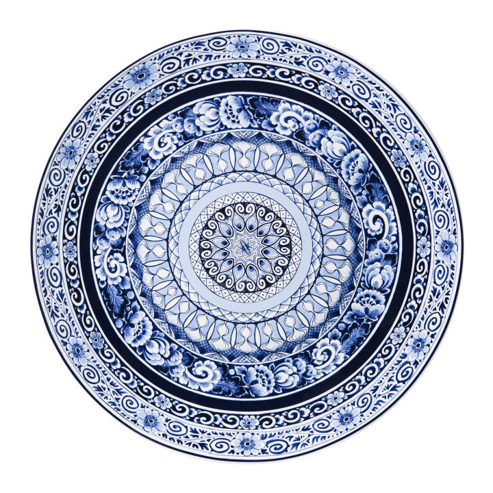 heinen delfts blauw wandbord Delftse mandala