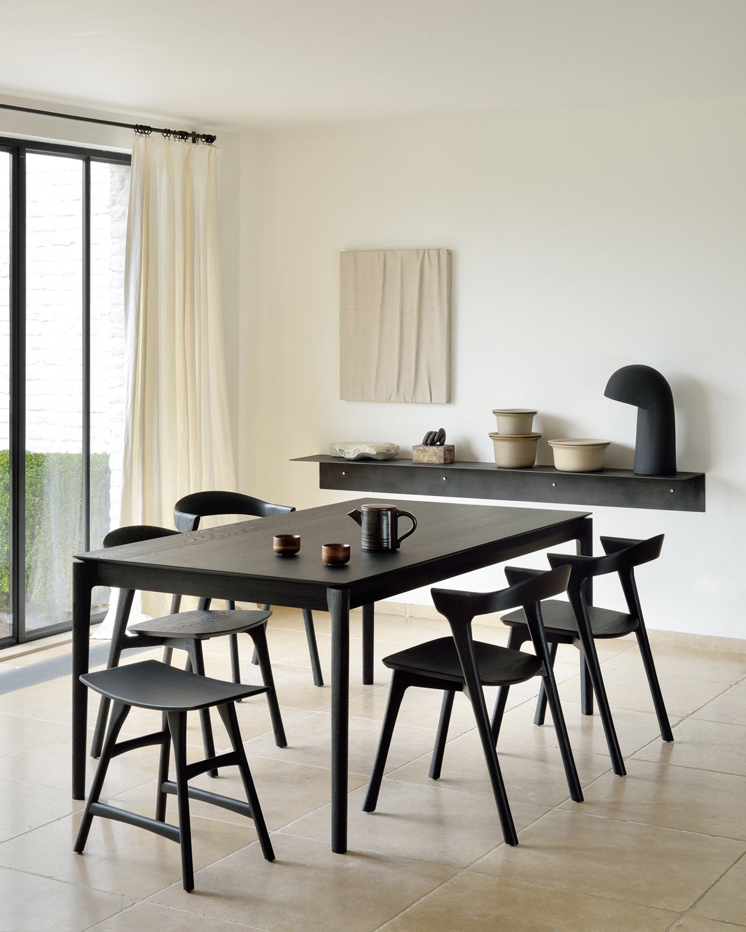 Ethnicraft uitschuifbare eettafel Bok zwart