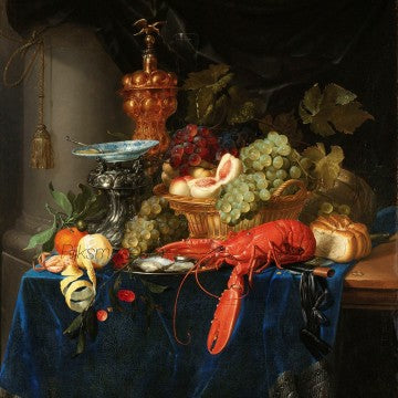 Foto op hout avonddiner kreeft