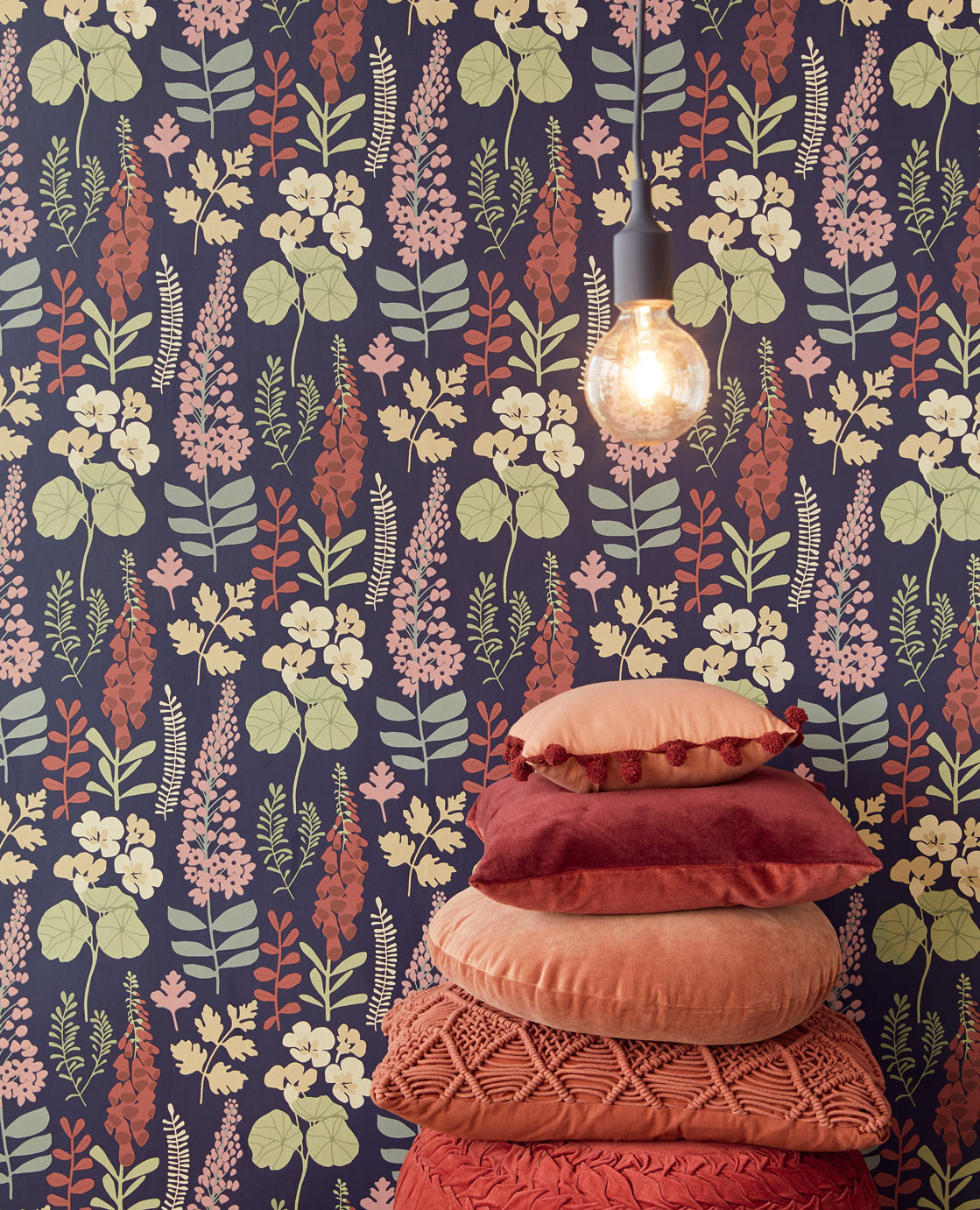 Eijffinger Vivid Bloemen & Planten Zwart