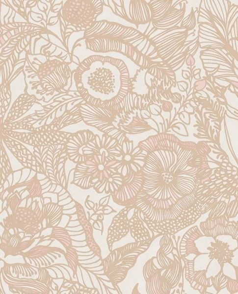 Eijffinger behang Veldbloemen Beige