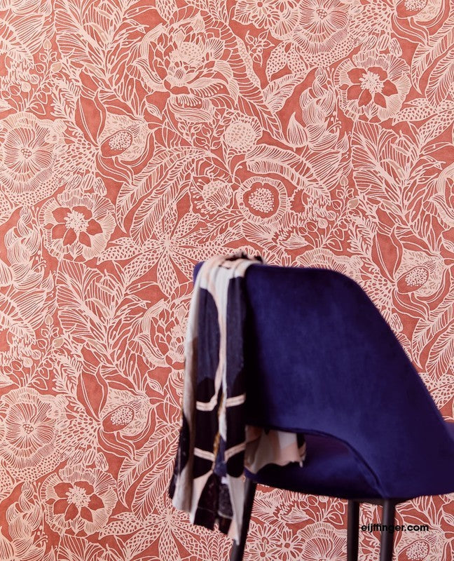 Eijffinger behang Veldbloemen Rood