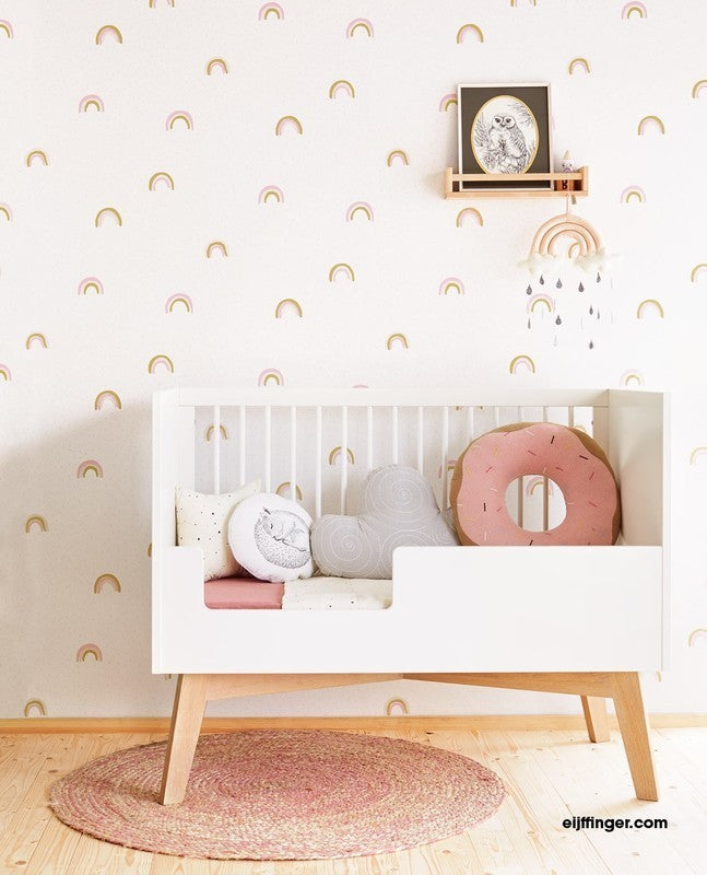 Regenboog wandbehang kinderkamer handgeweven macramé regenboog wanddecoratie met bal Regenboog wandbehang kinderkamer handgeweven macramé regenboog wanddecoratie met bal