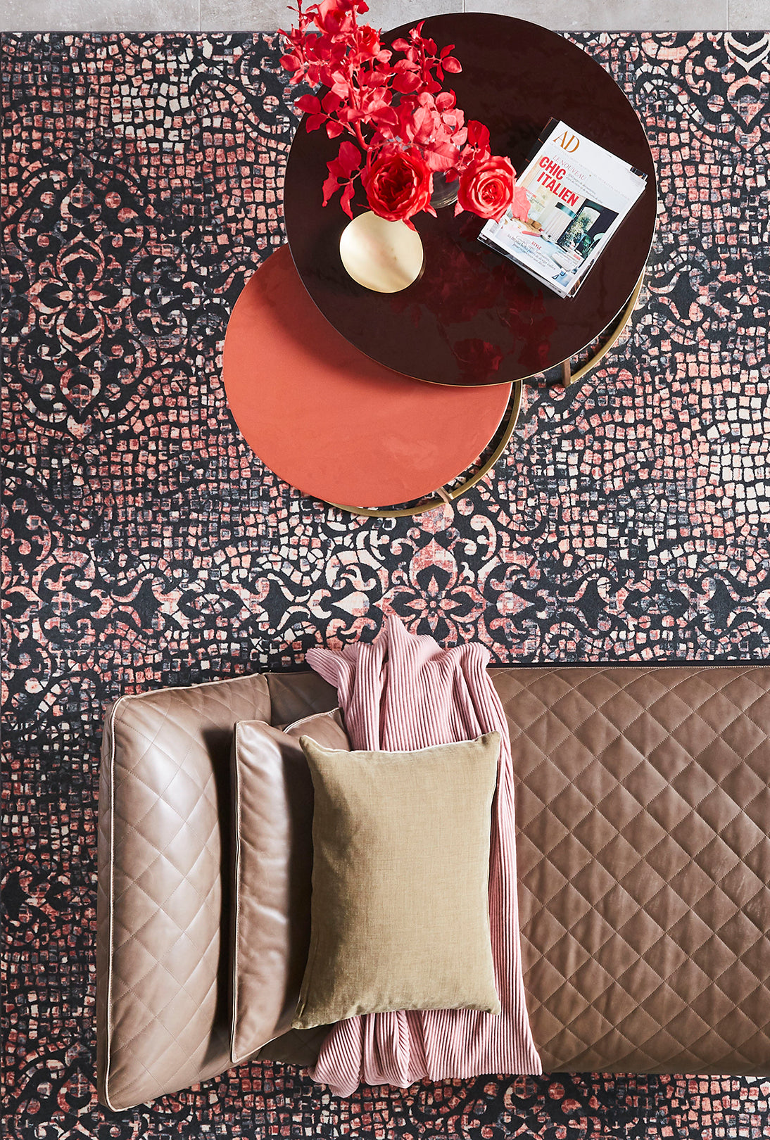 Tarkett vloerkleed Mozaïek grijs/roze