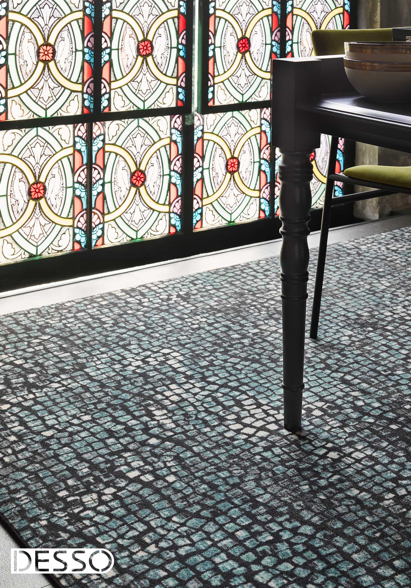 Tarkett vloerkleed Mosaïc groen/zwart