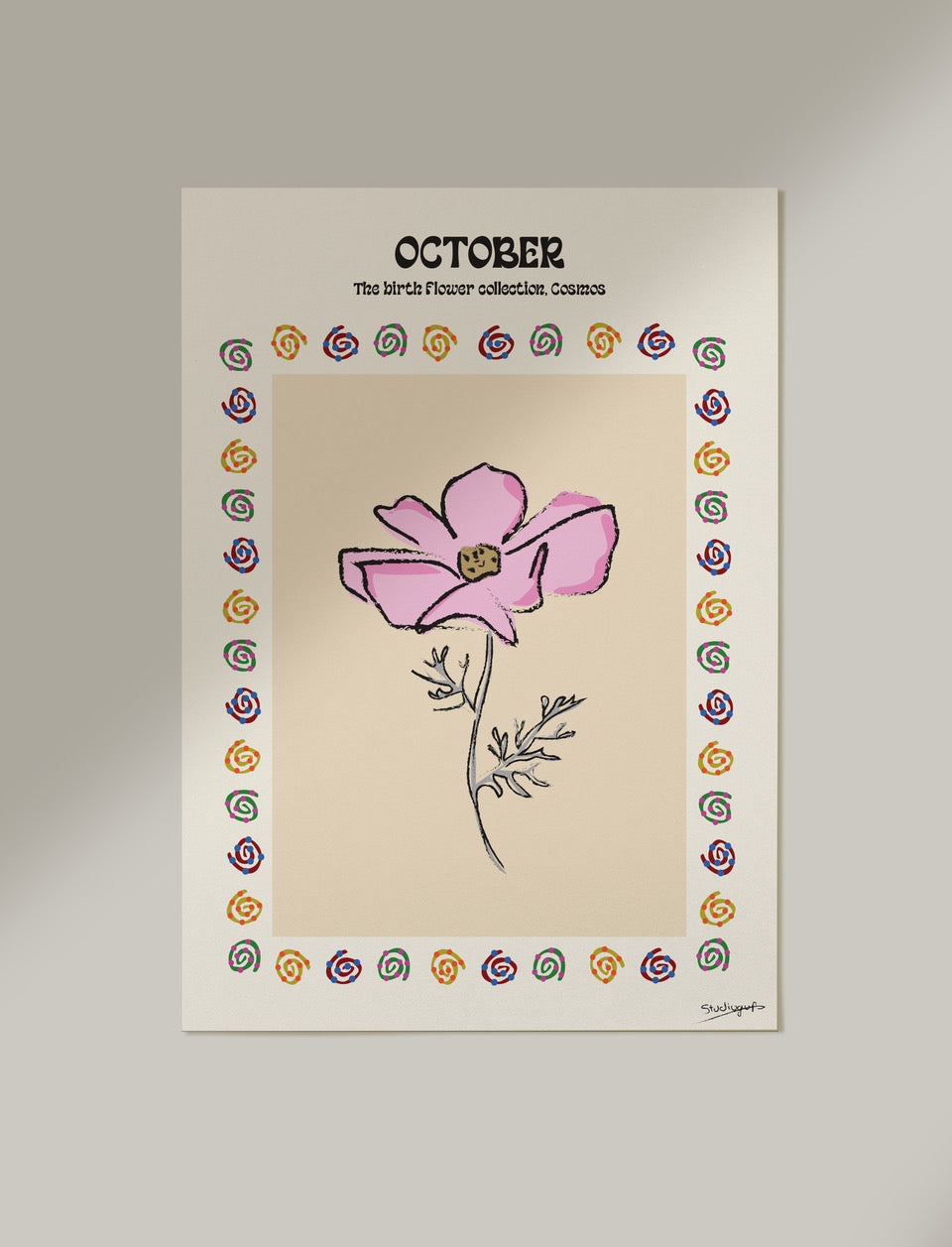 Studiogup Birth Flower poster - Oktober
