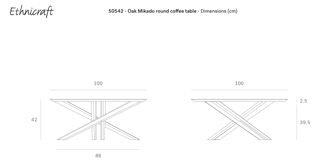 Ethnicraft Salontafel Mikado Rond