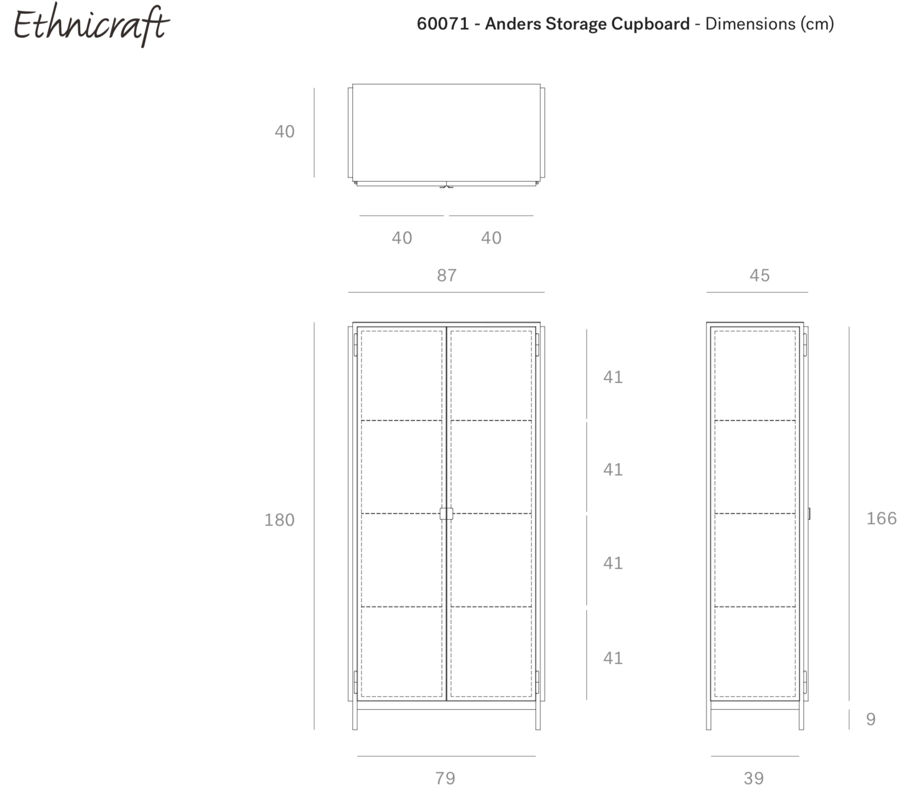 Ethnicraft Anders Opbergkast hoog