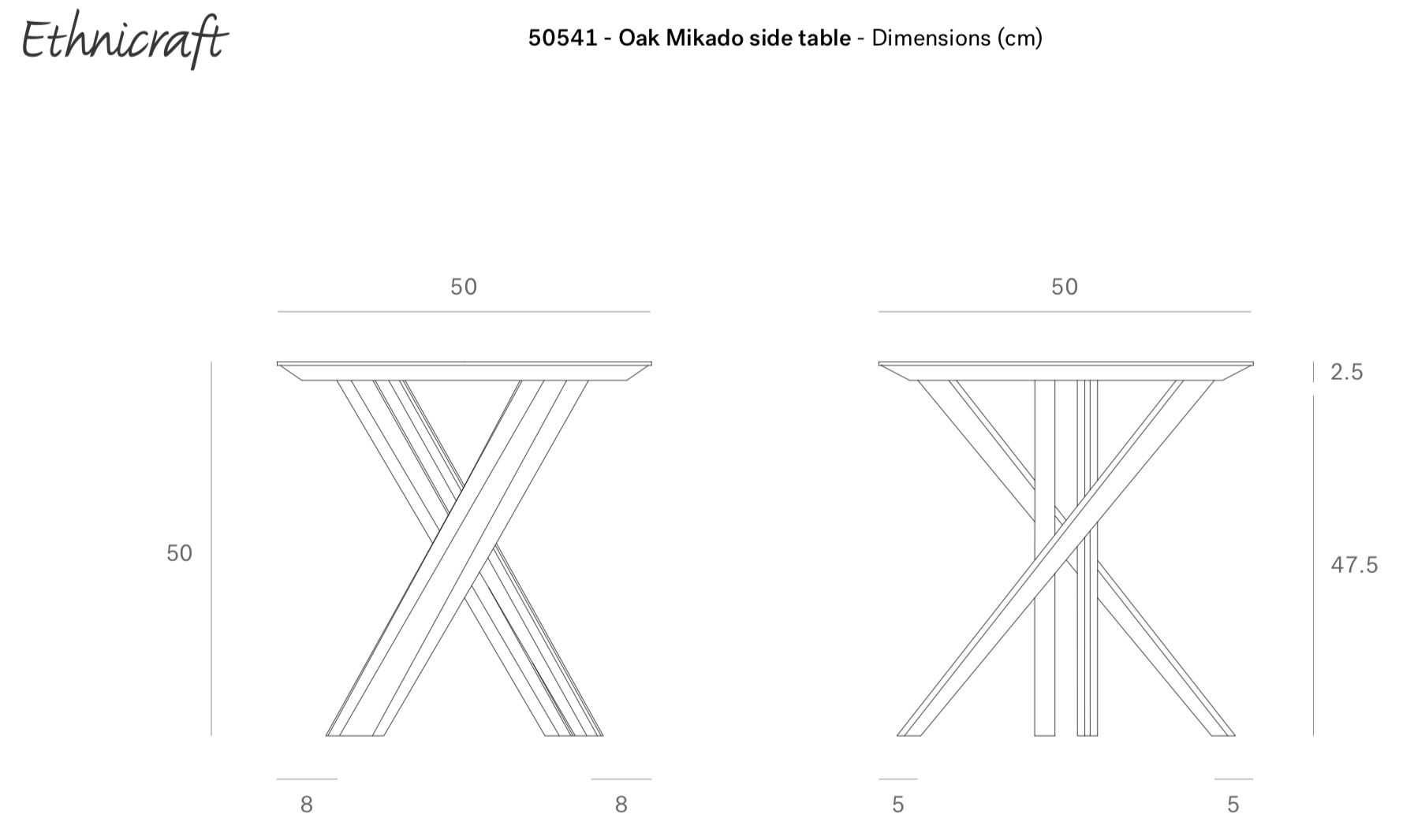 Ethnicraft Bijzettafel Rond Mikado