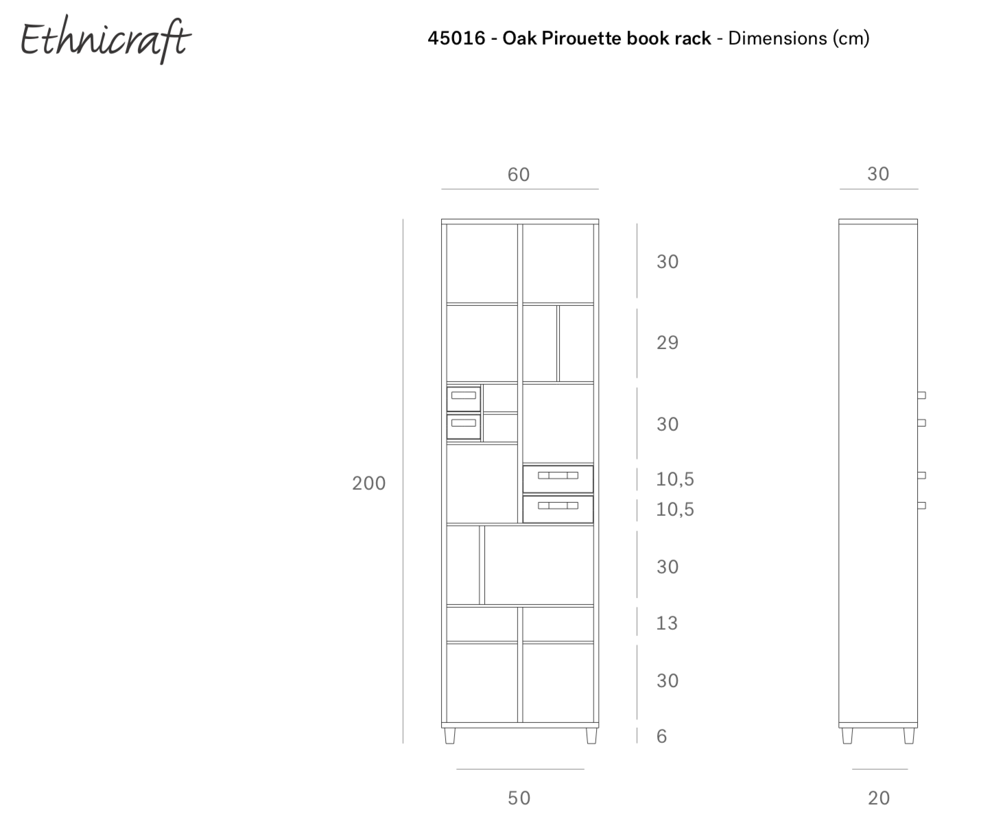 Ethnicraft Boekenkast Pirouette