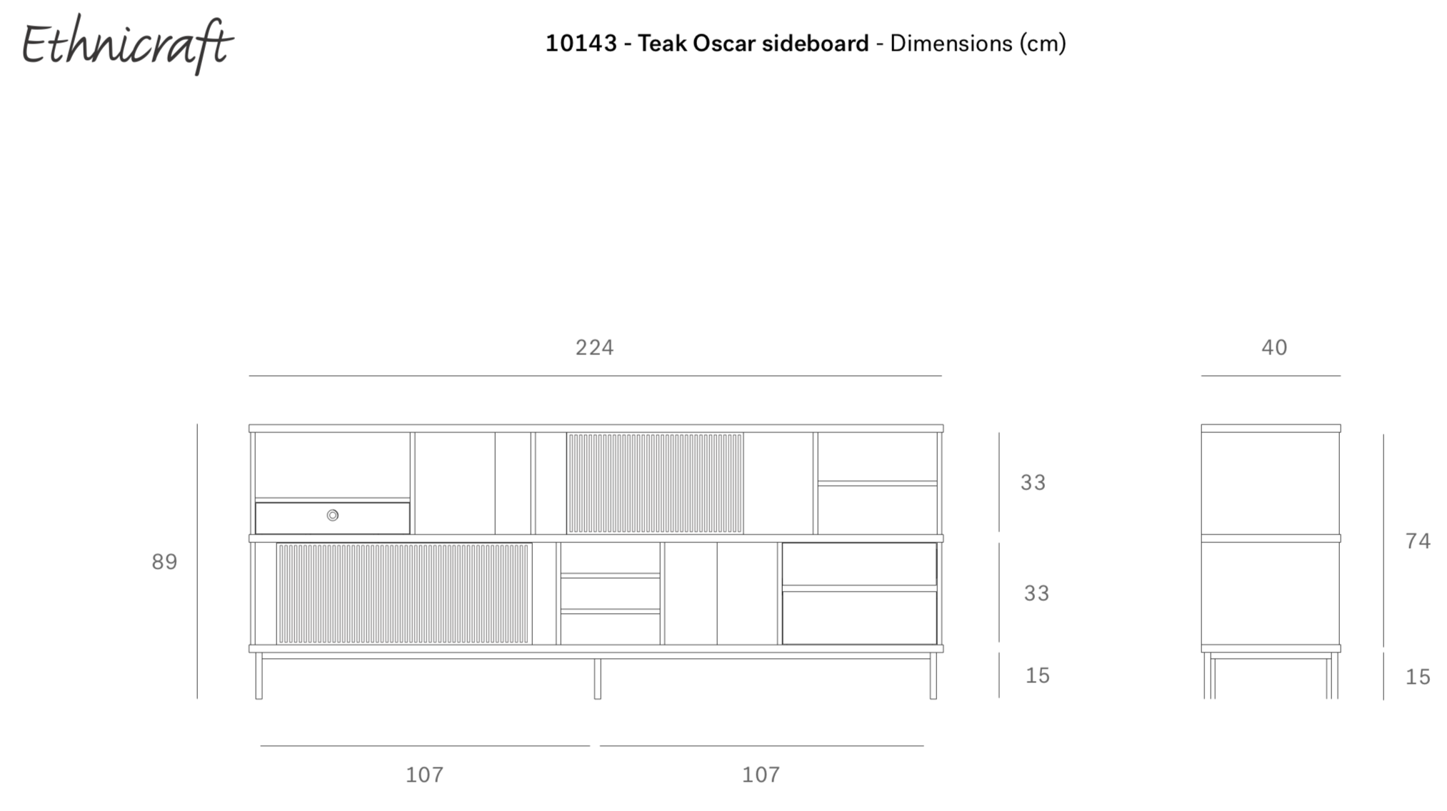 Ethnicraft Dressoir Oscar Teak