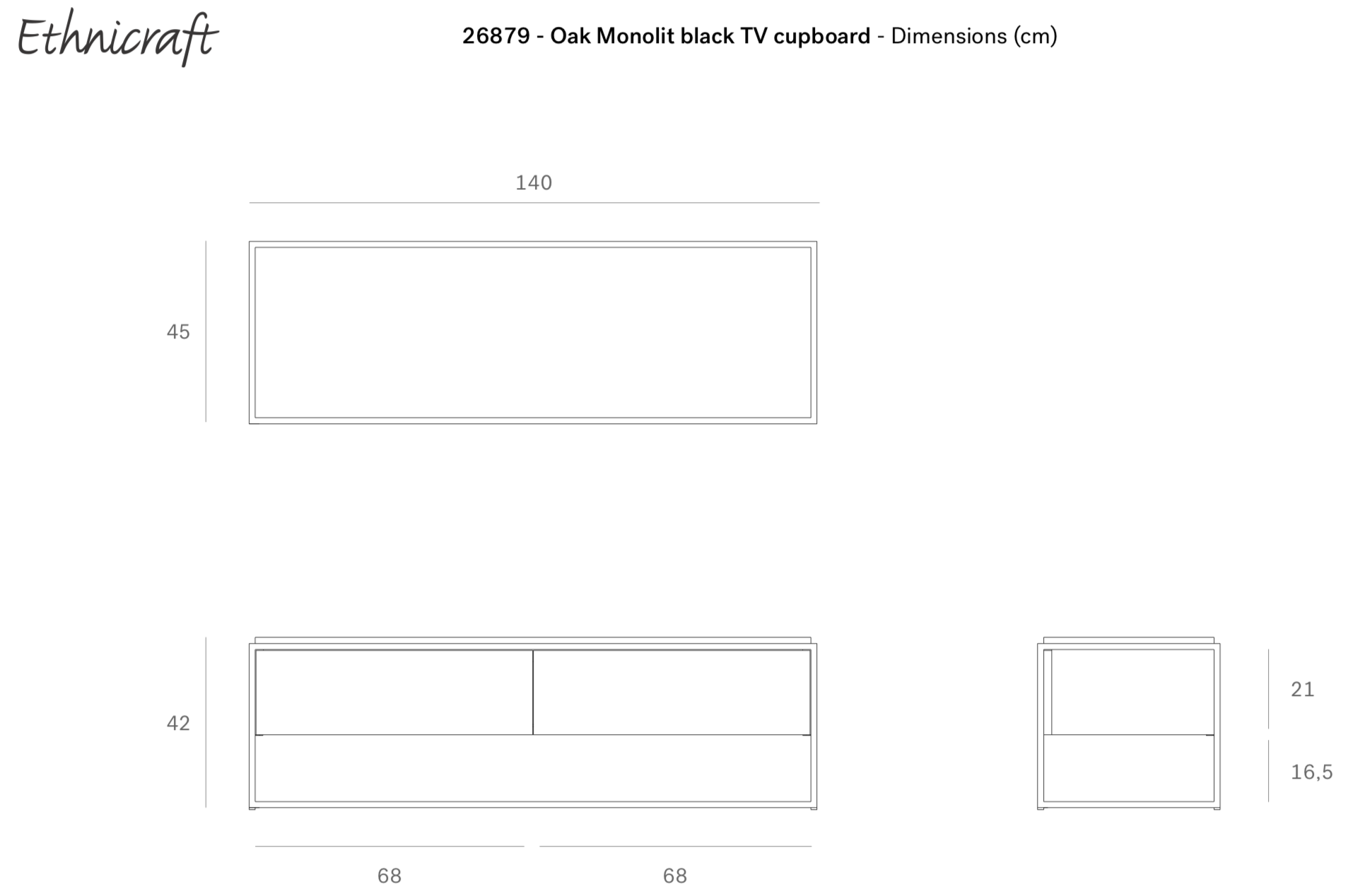 Ethnicraft Monolit TV-meubel Zwart