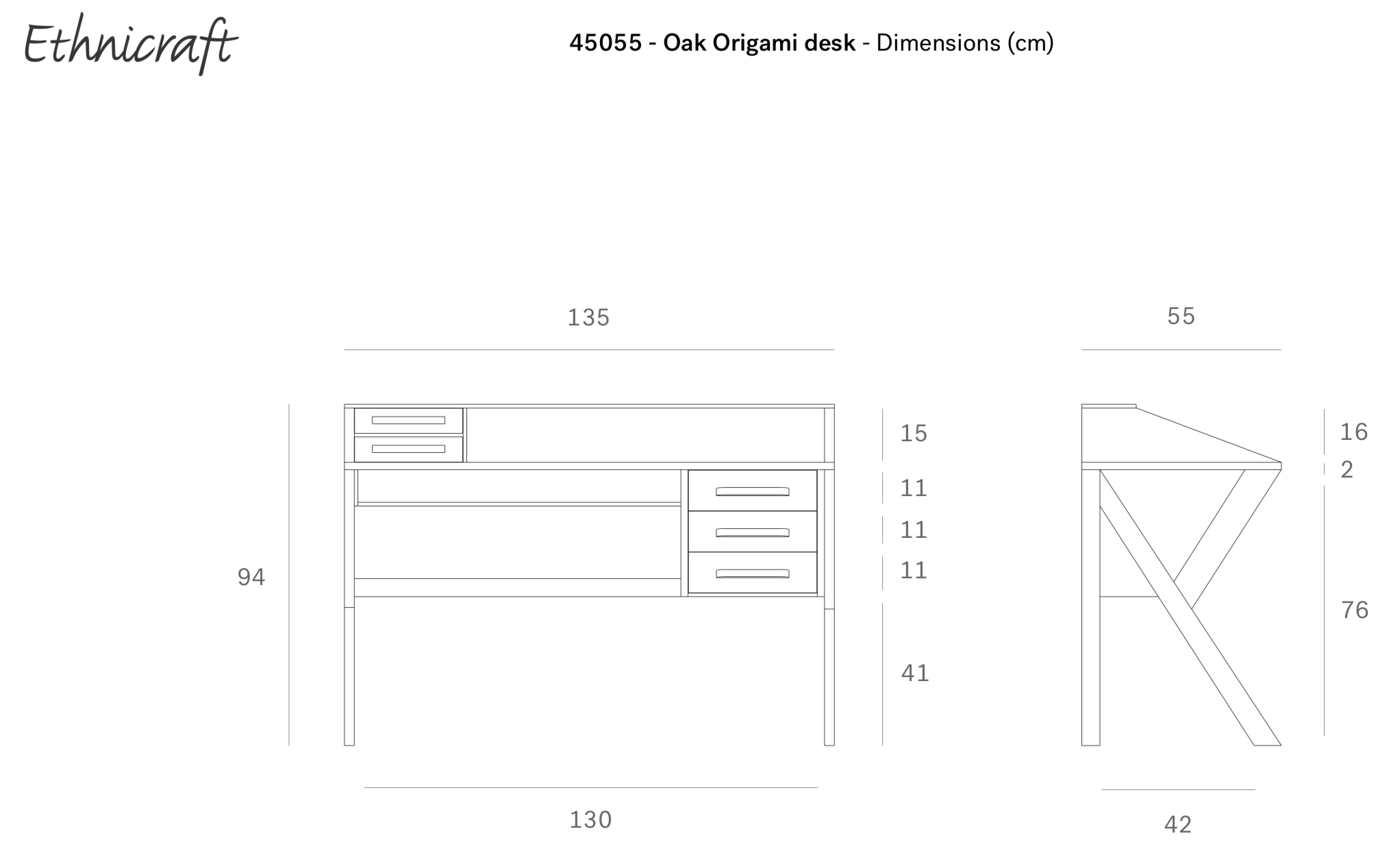 Ethnicraft Origami Bureau 60's