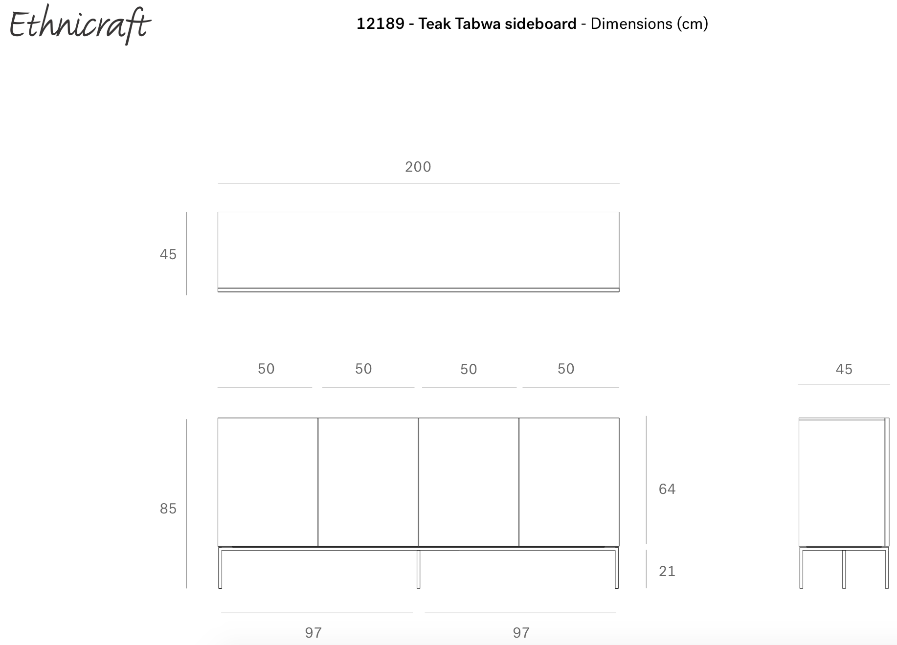Ethnicraft Tabwa dressoir