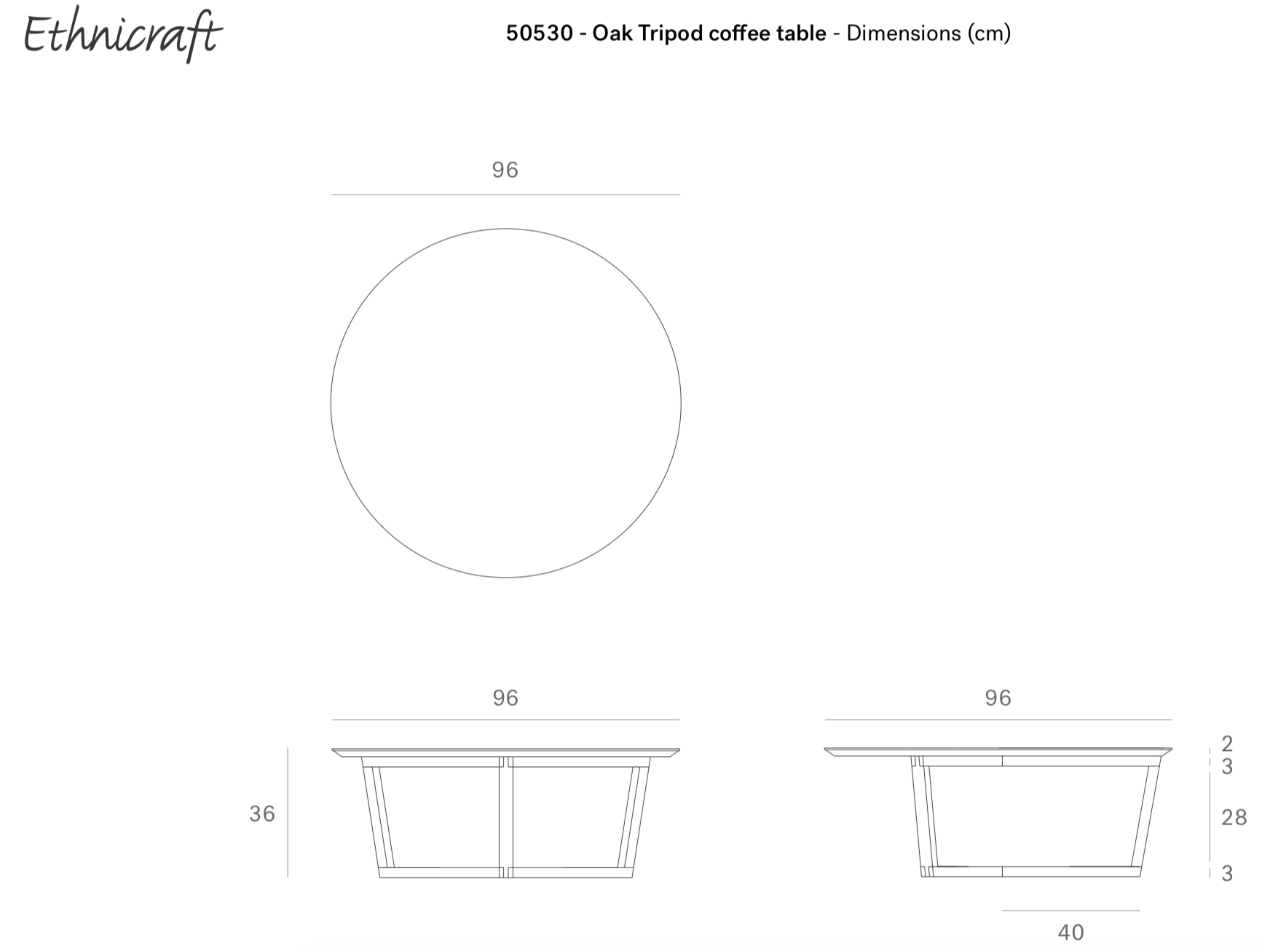 Ethnicraft Tripod salontafel
