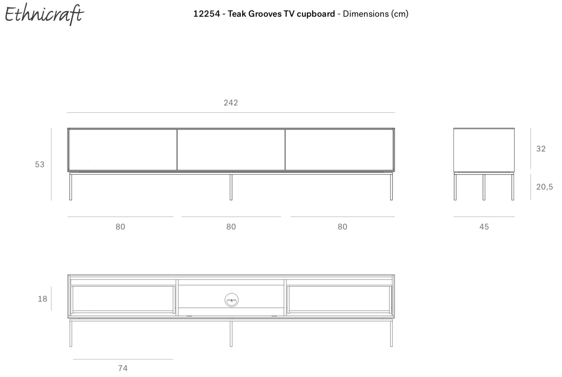 Ethnicraft TV-meubel Grooves